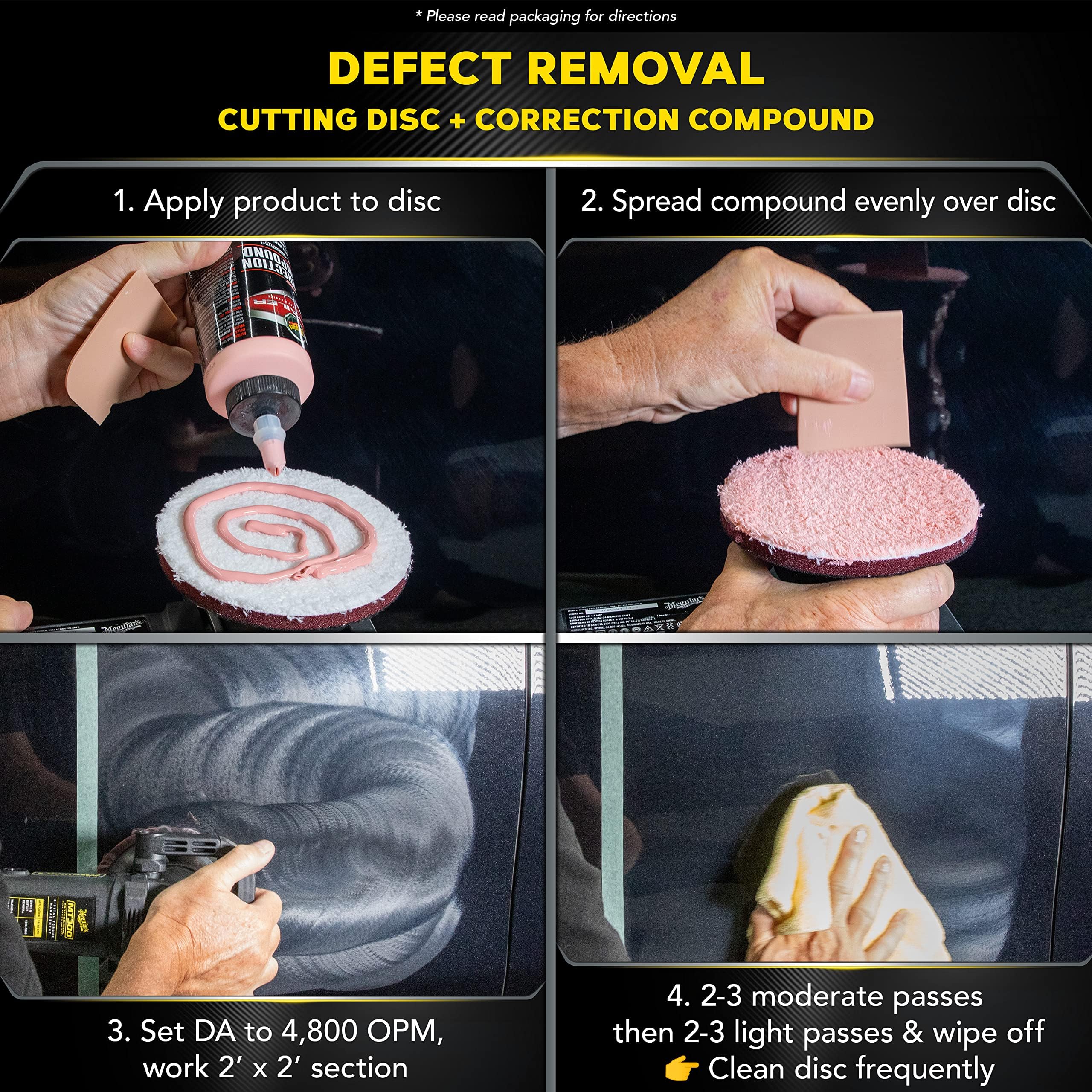 Meguiar's 5" DA Microfiber Correction System Starter Kit, Complete Paint Correction Kit with Cutting Discs, Backing Plate, Correction Compound, Finishing Wax, and More