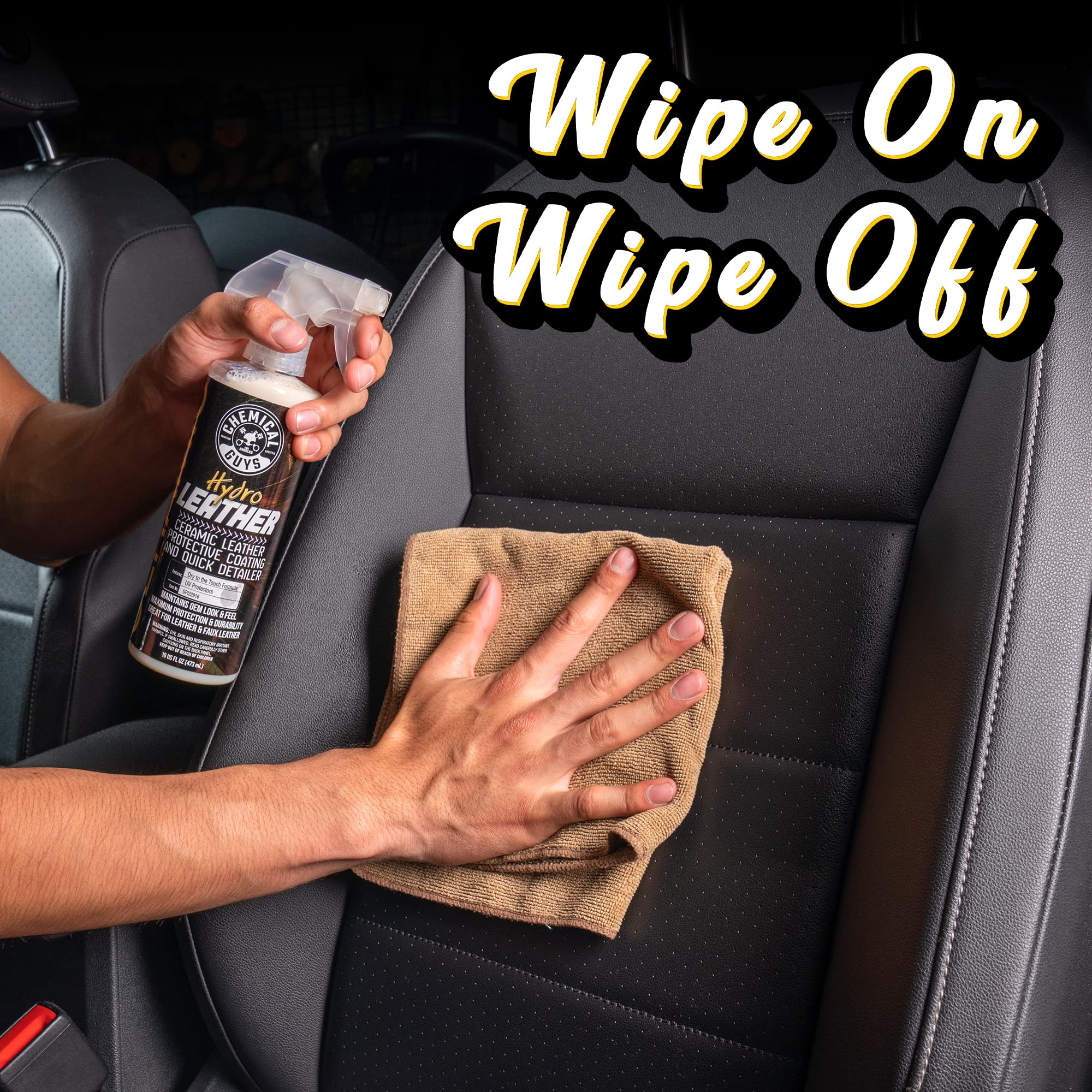 Chemical Guys HydroLeather SPI22916 Ceramic Leather Protective Coating for Car Interiors, Furniture, Apparel, Boots, and More (Works on Natural, Synthetic, Pleather, Faux Leather and More) (16 fl oz)