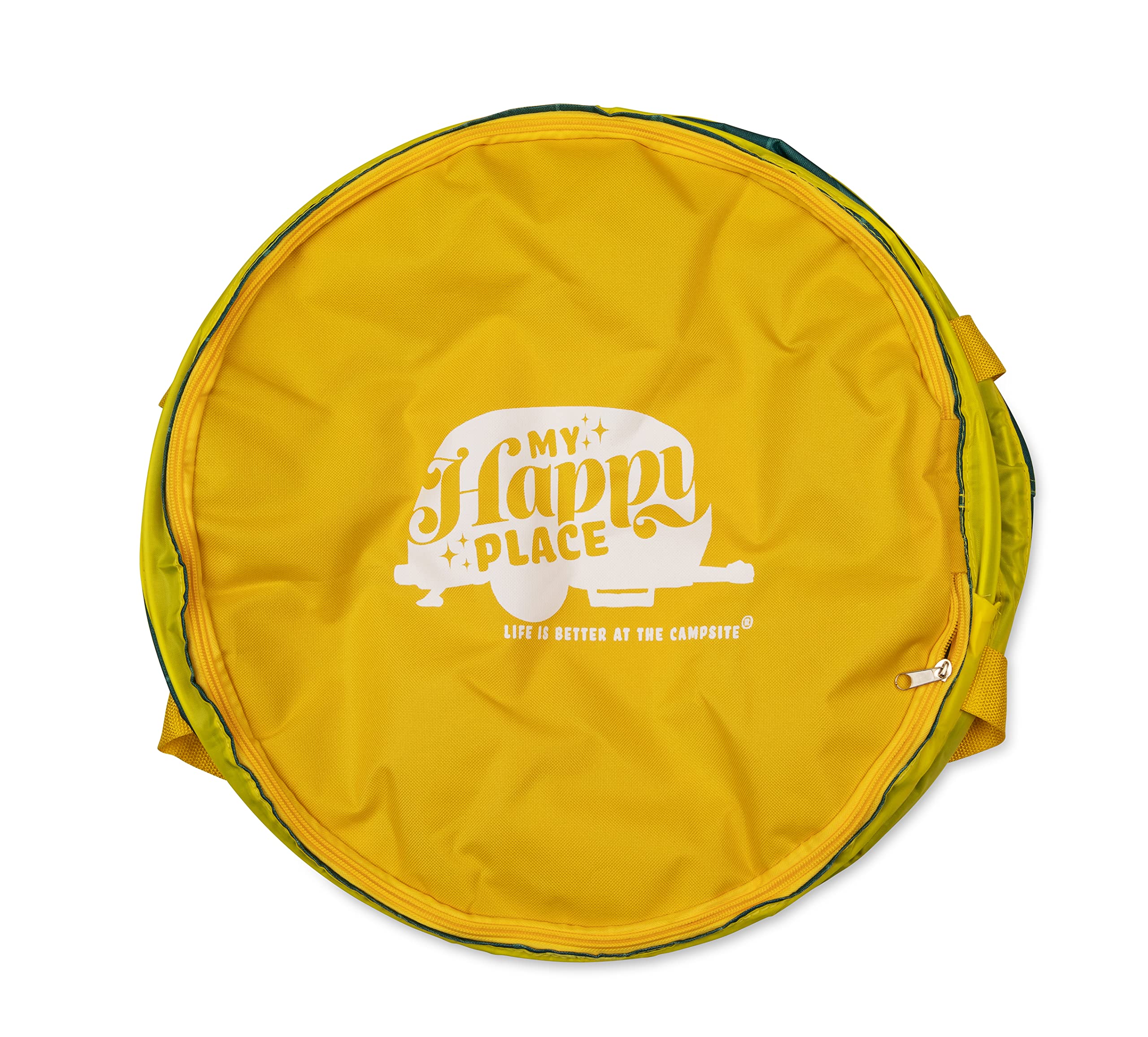 Camco Utility Container Pop-Up - Use as Collapsible Trash Can When Camping - Holds 30-Gallon Kitchen-Size Trash Bags - 2-Ft Tall & Collapses for RV Storage and Organization (53490)