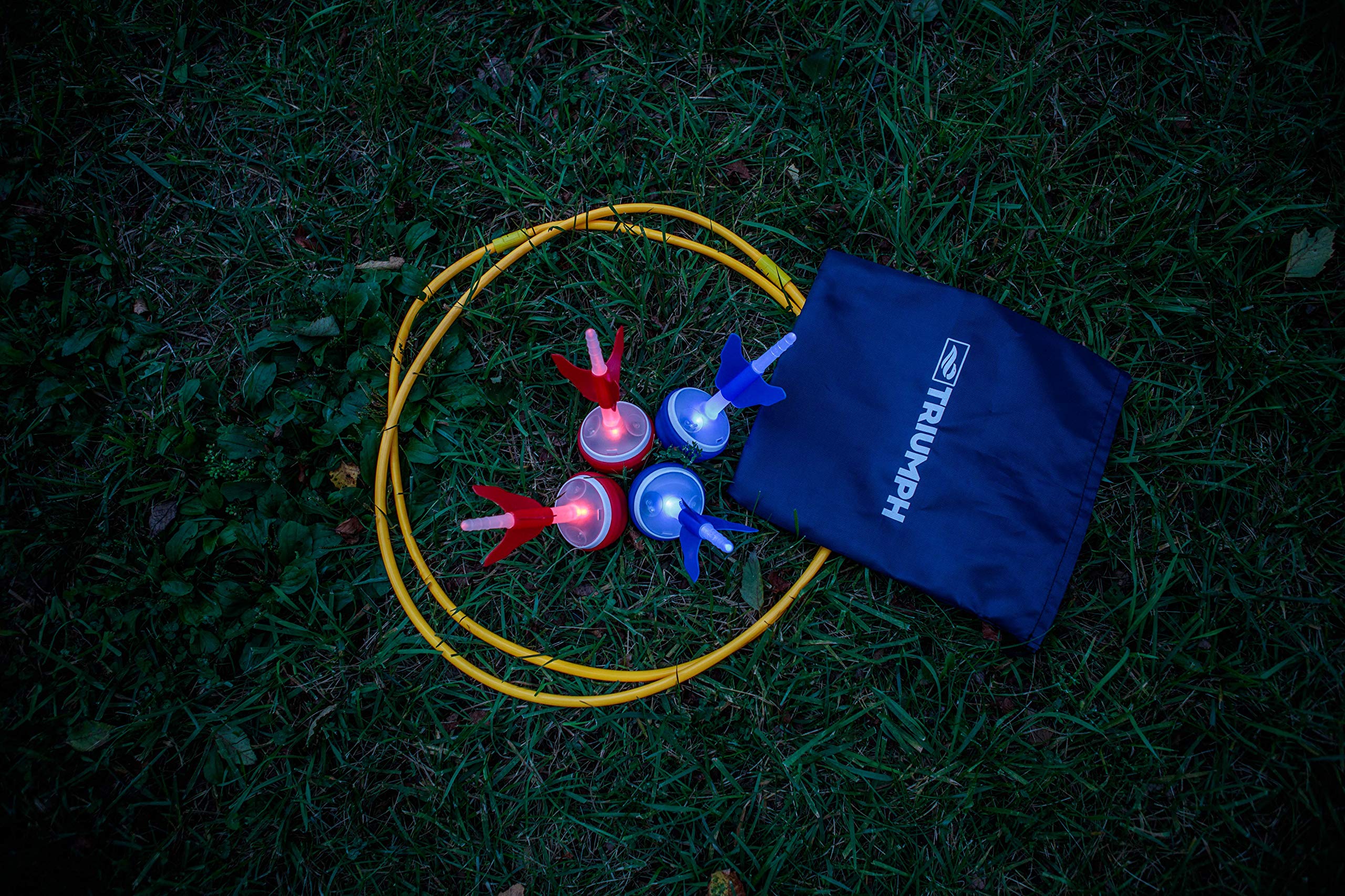 Triumph Sports Backyard Darts LED with Two Targets with Four Light Features, Four Large Darts LED, Two Target Rings LED and Carry Bag, Multicolor