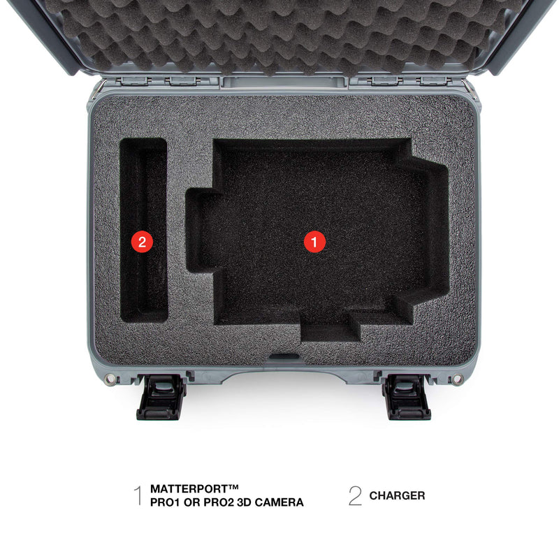 Waterproof Hard Case Nanuk 925 with Custom Foam Insert for Matterport Camera - Silver (925-EMATT5)