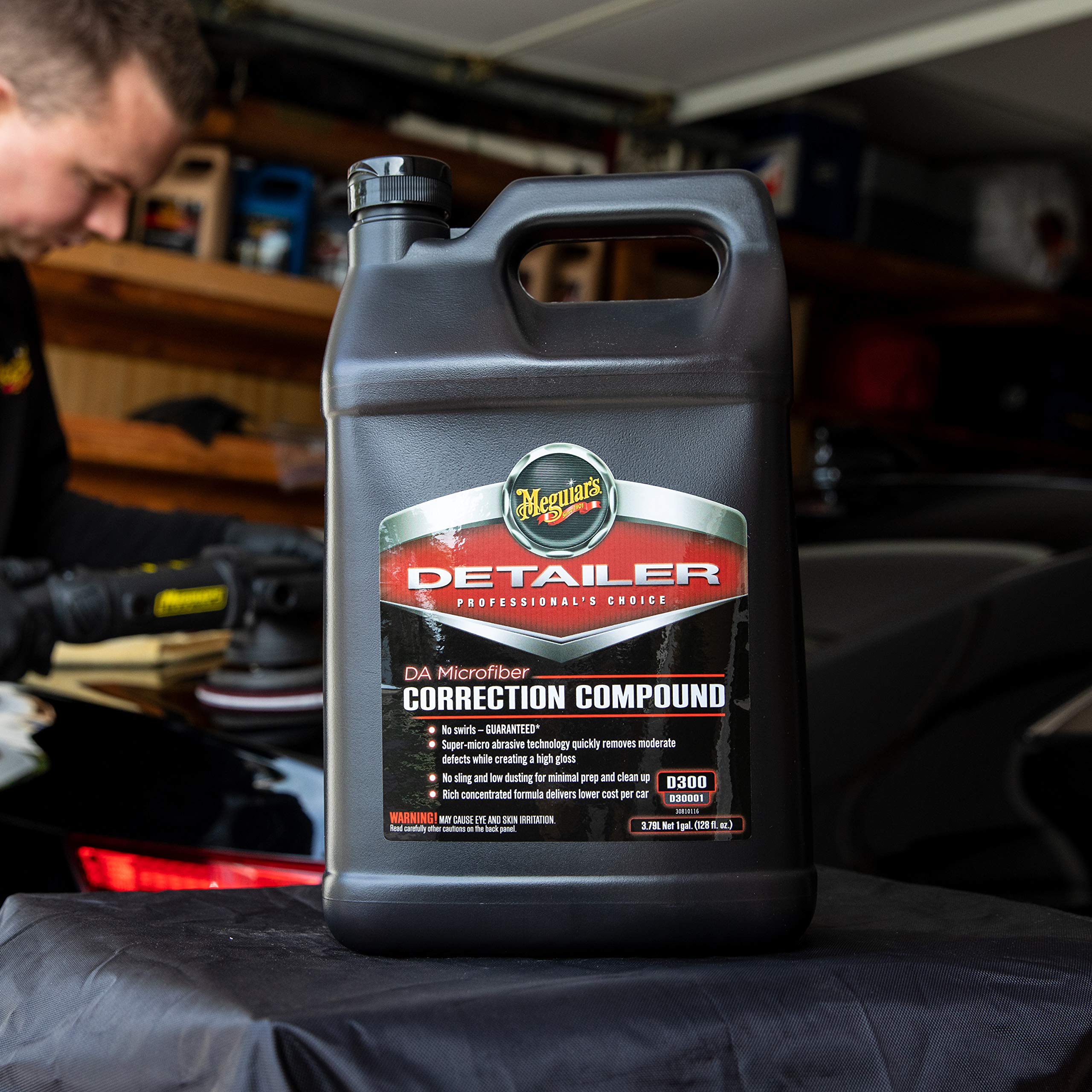 DA Microfiber Correction Compound Meguiar's D30001 - Pro Car Scratch Remover, for use with a DA Polisher and Microfiber Cutting Disc, Remove Swirls, Water Spots, Oxidation, and More, 1 Gal, 128 Oz