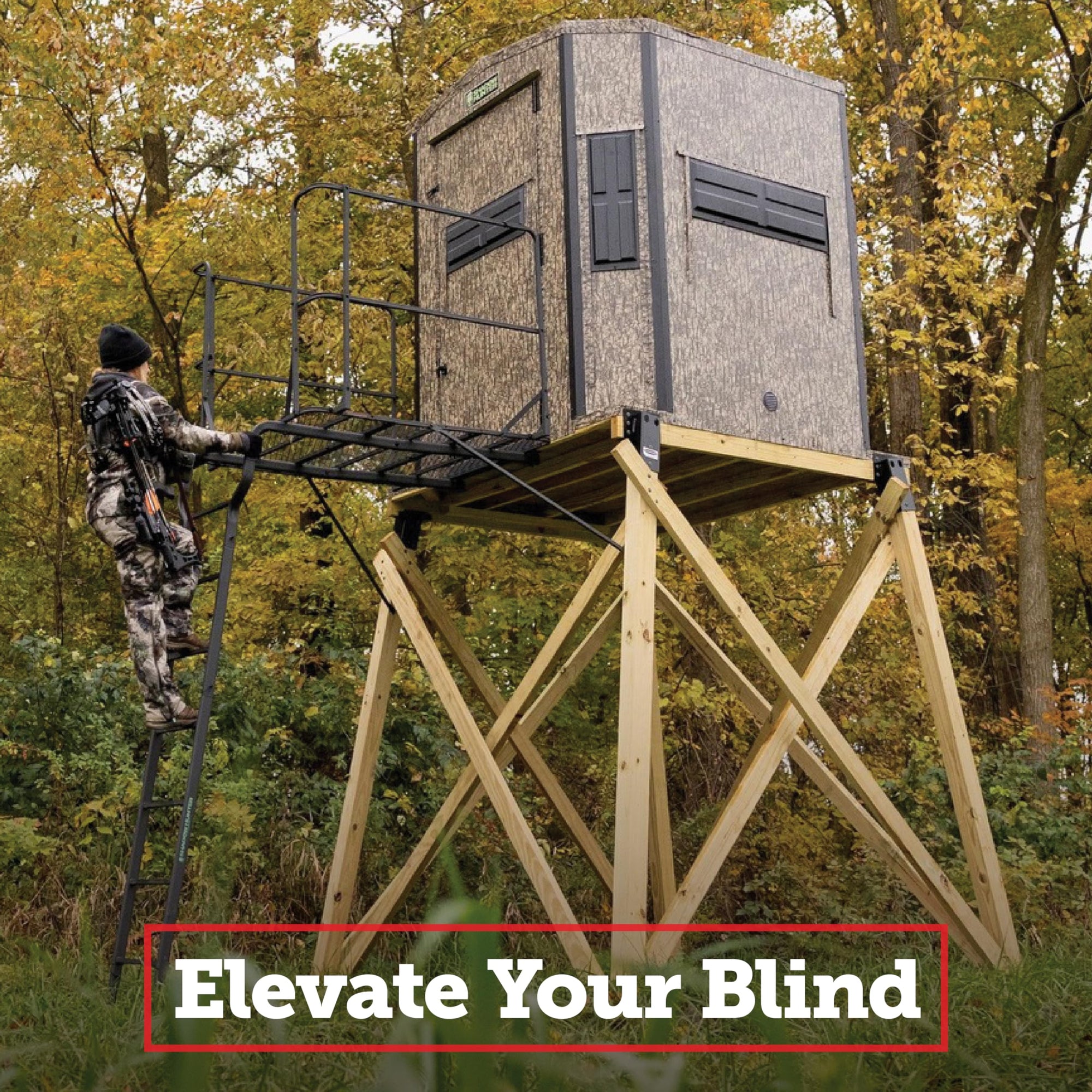 4x4 Elevator Brackets, Elevators Double Angled Construction-Grade Steel, Ideal for Hunting Stands, Tree Houses, Decks, and More, 4-Pack
