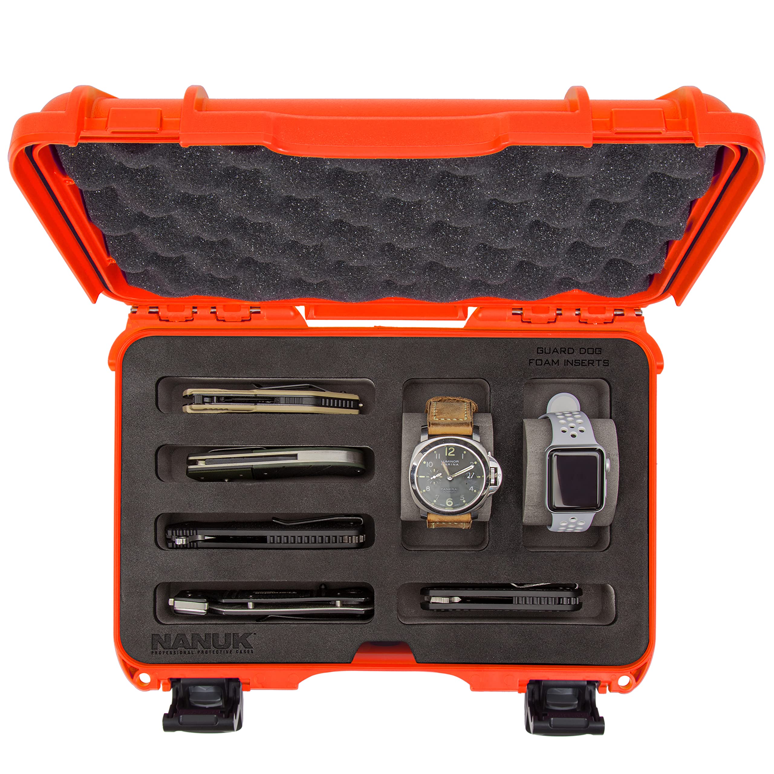 Cases Nanuk w/foam insert for 2 Watches and 5 Knives - Orange 909-2WT5KNI3