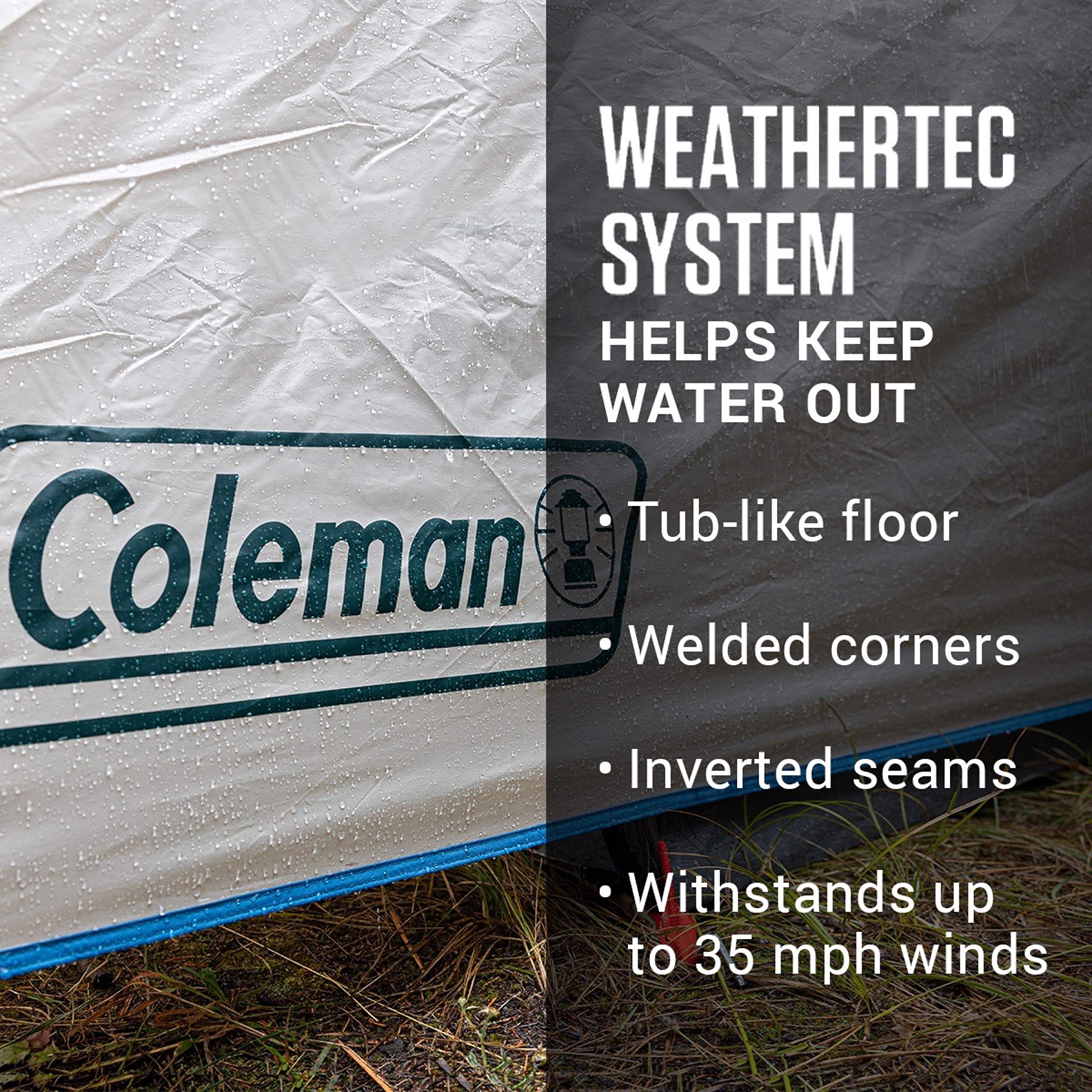 Coleman Camping Tent with Screened Porch, 4/6 Person Weatherproof Cabin Tent with Enclosed Option, Includes Rainfly, Carry Bag, Extra Storage, and 10 Minute Setup