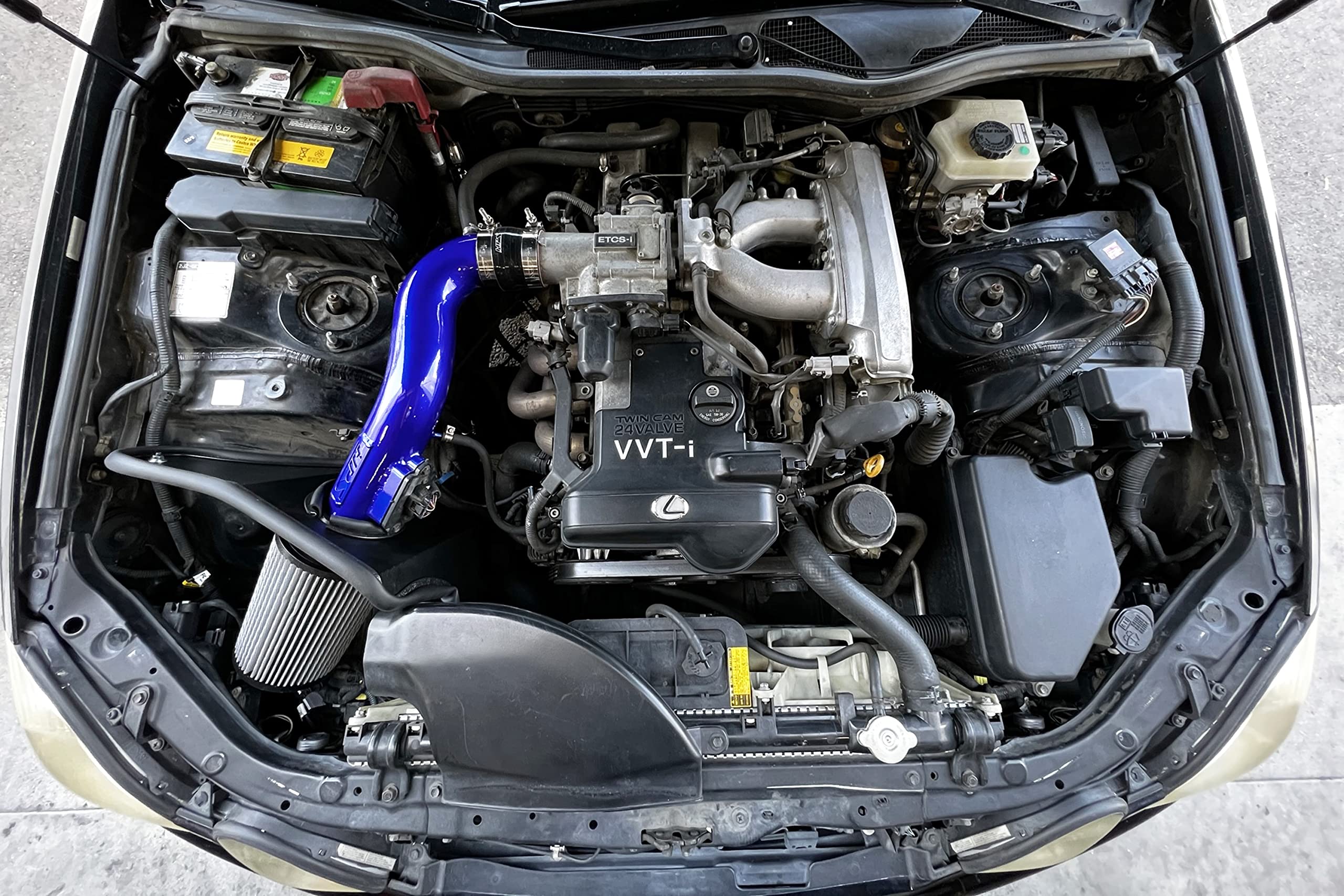HPS Performance Air Intake Kit with Heat Shield Cool Ram Compatible for 1998-2000 Lexus GS300 3.0L 2JZ-GE, 827-705P