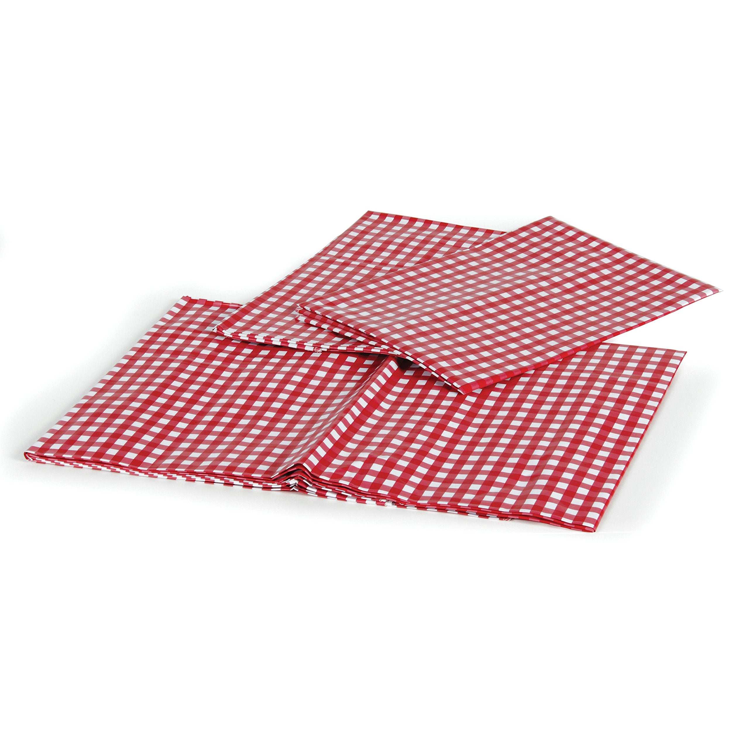 Table Cloth Camco Set with Table and Bench Covers, Red/White, (51021)