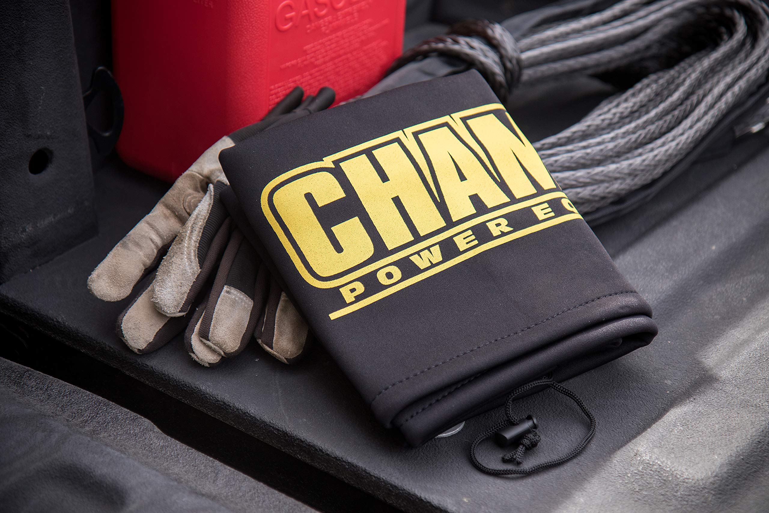 Champion Power Equipment Weather-Resistant Neoprene Storage Cover for Winches 8000-12,000 lb. with Speed Mount Hitch Adapter