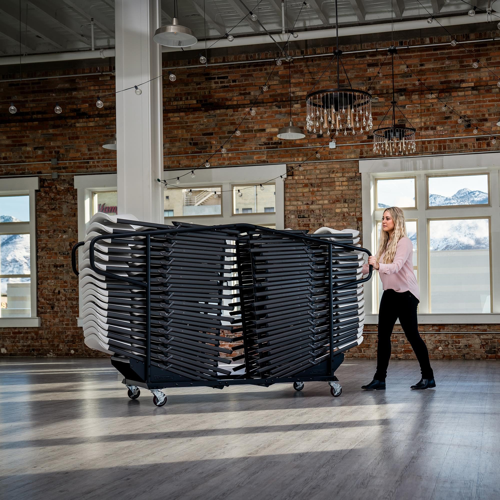 Black Lifetime Chair Cart, Steel
