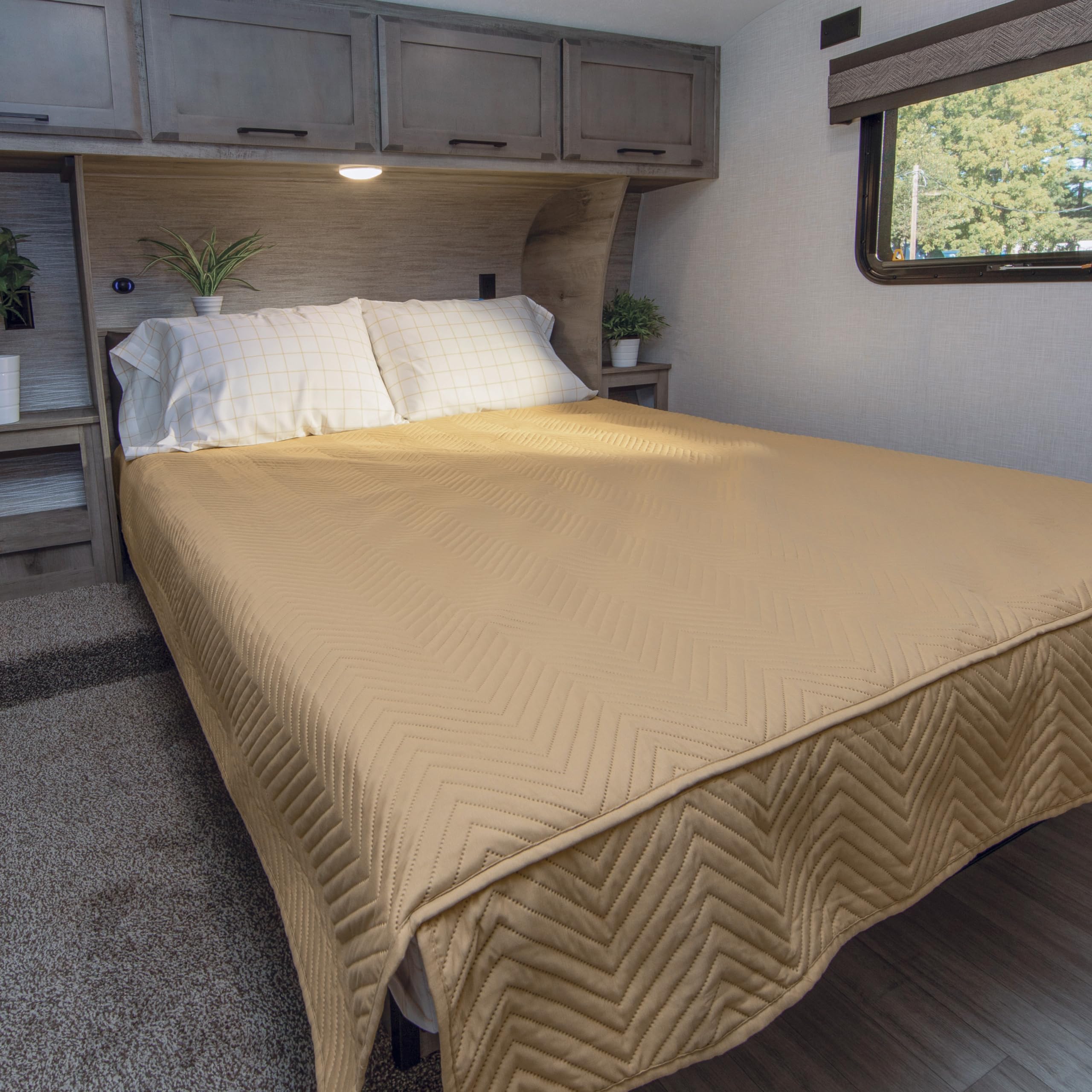 Easy Zzzs™ Lippert RV Bedding Set - Short Queen, Tan Brown