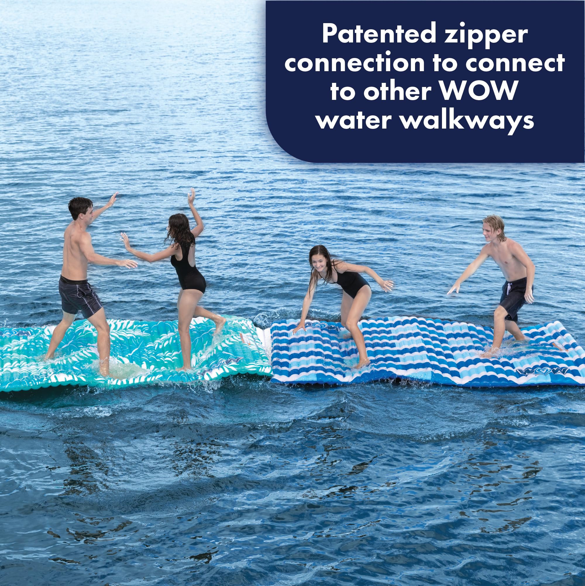 Inflatable Water Walkway WOW Sports, Inflatable Water Mat Pool Float, Ideal for Kids and Adults, 10 x 6 Feet