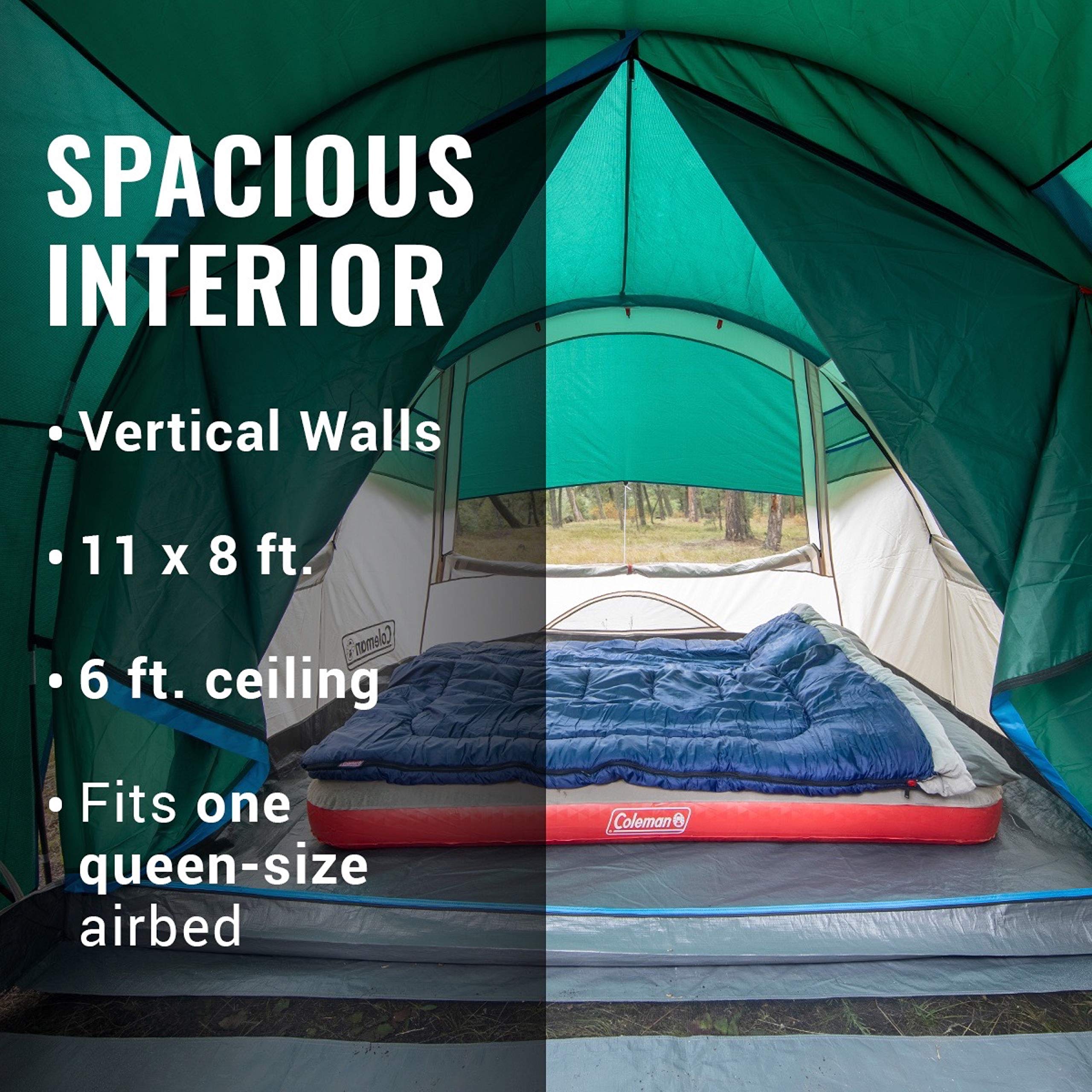 Coleman Camping Tent with Screened Porch 4/6 Person Weatherproof Tent Includes Rainfly Carry Bag Extra Storage and 10 Minute Setup