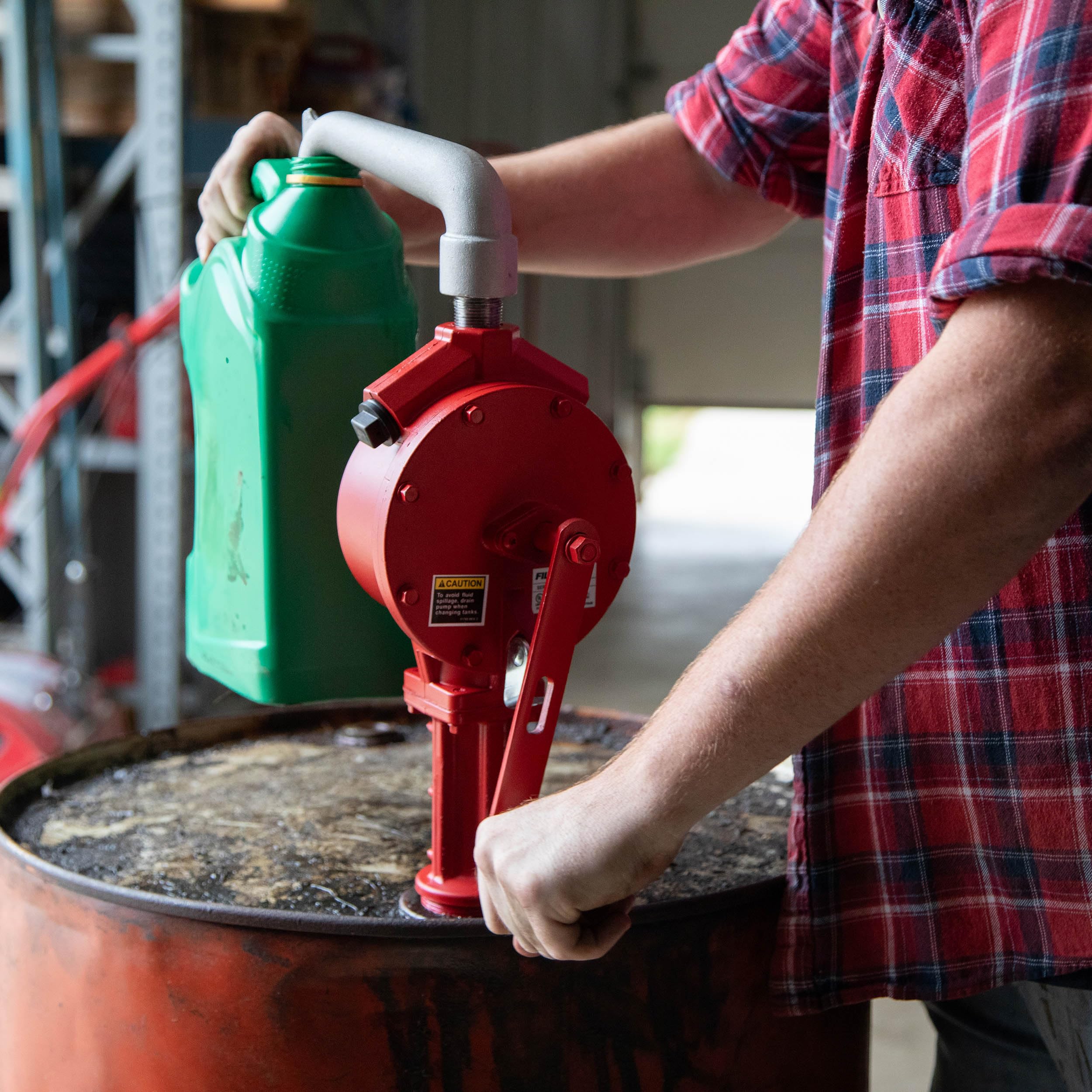 Fill-Rite Fuel Transfer FR113 Rotary Hand Pump w/Pail Spout & Suction Pipe