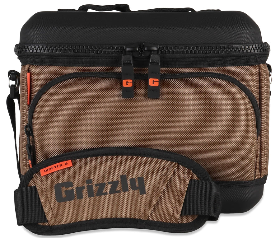 Drifter Grizzly 6-Pack | Flip-top Soft Cooler Bag | Ice Chest for Beach Boat Camping Car Fishing Golf Hiking Hunting Lunch Picnic | Lightweight Portable Insulated Waterproof | Tan
