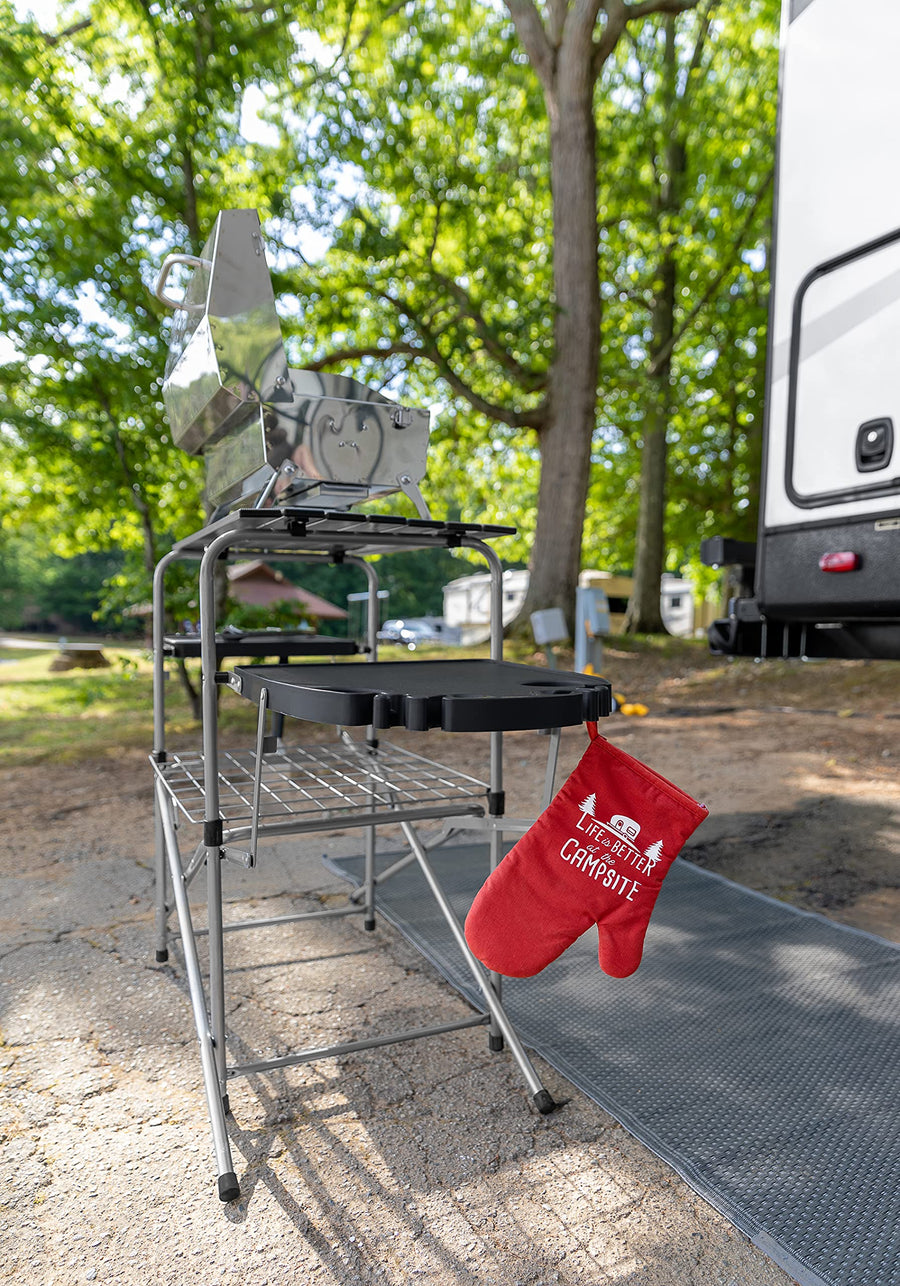 Reversible Camco Outdoor Runner Mat, 3-Foot x 6-Foot | Helps Keep Dirt from Being Tracked Into Your RV or Campsite | Features a Gray/Dark Gray Color (42844)