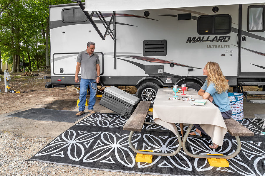 Botanical Camco 42833 Awning Leisure Mat-Charcoal 8' x 20'