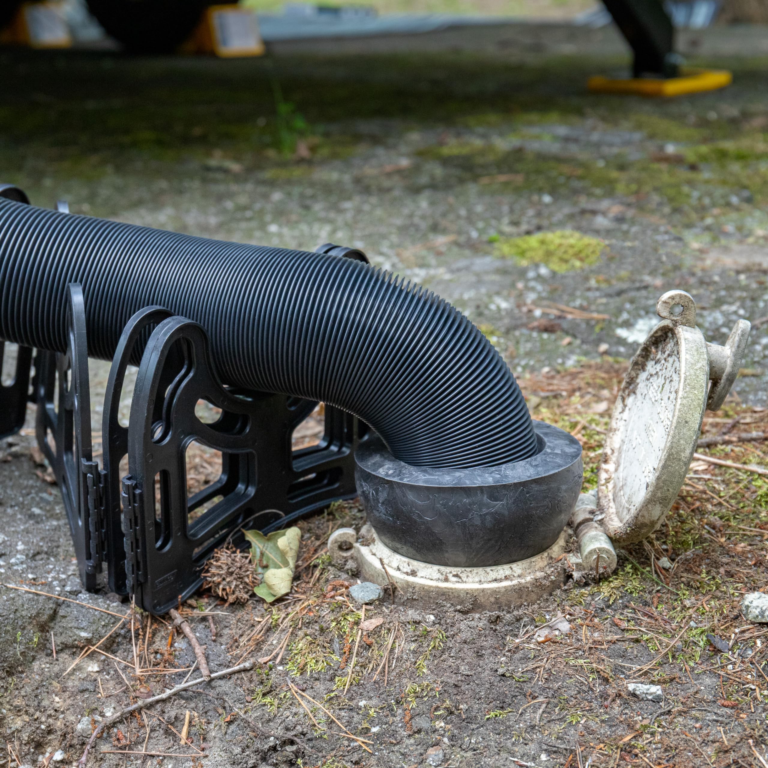 10-Foot Camco RV Sewer Hose - Great for the Occasional Camper - Crafted of 12 Mils of HTS Vinyl - Compresses to 14-Inches for RV Storage - Black (39601)