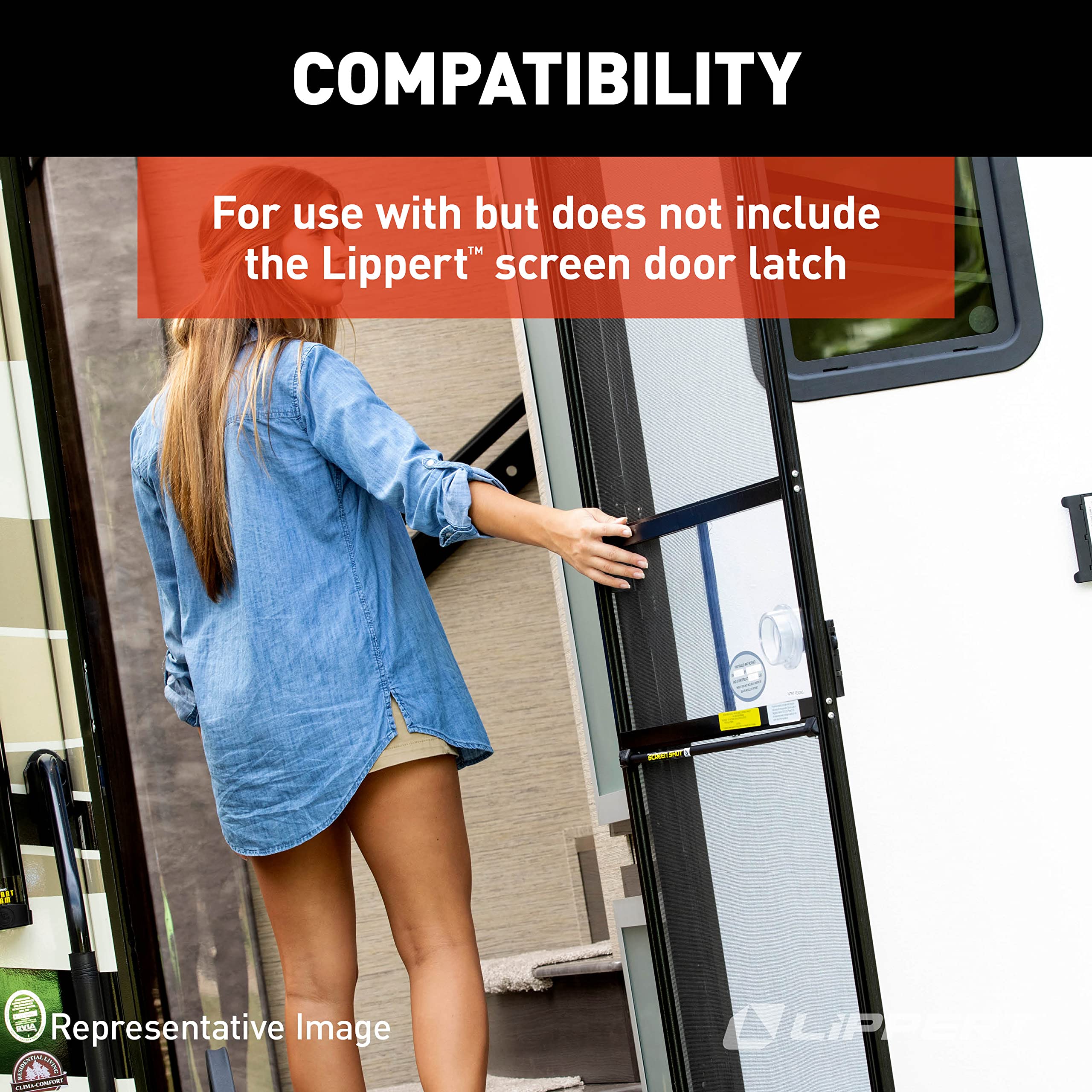 Lippert Outside Screen Door Frame Standard Replacement Striker for RVs with Easy Installation, No Assembly Required - 198252