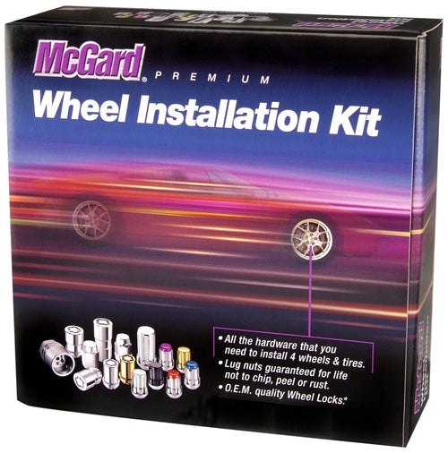 Black McGard Cone Seat Wheel Installation Kit (M14 X 1.5 Thread Size - for 5 Lug Wheels