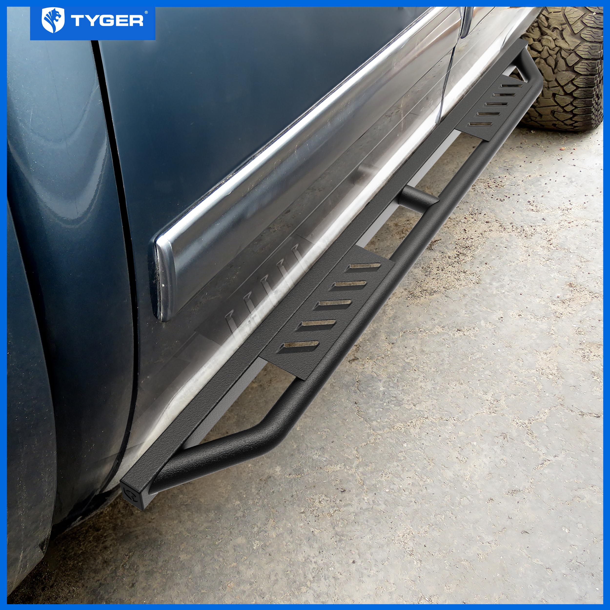 Tyger Auto Trax Nerf Bars with Compatible 2015-2026 Ford F-150; 2022-2026 F-150 Lightning; 2017-2026 F-250 F-350 SD | Supercrew Cab | TG-NB7F20548 | Drop Step Side Step Rail Running Board