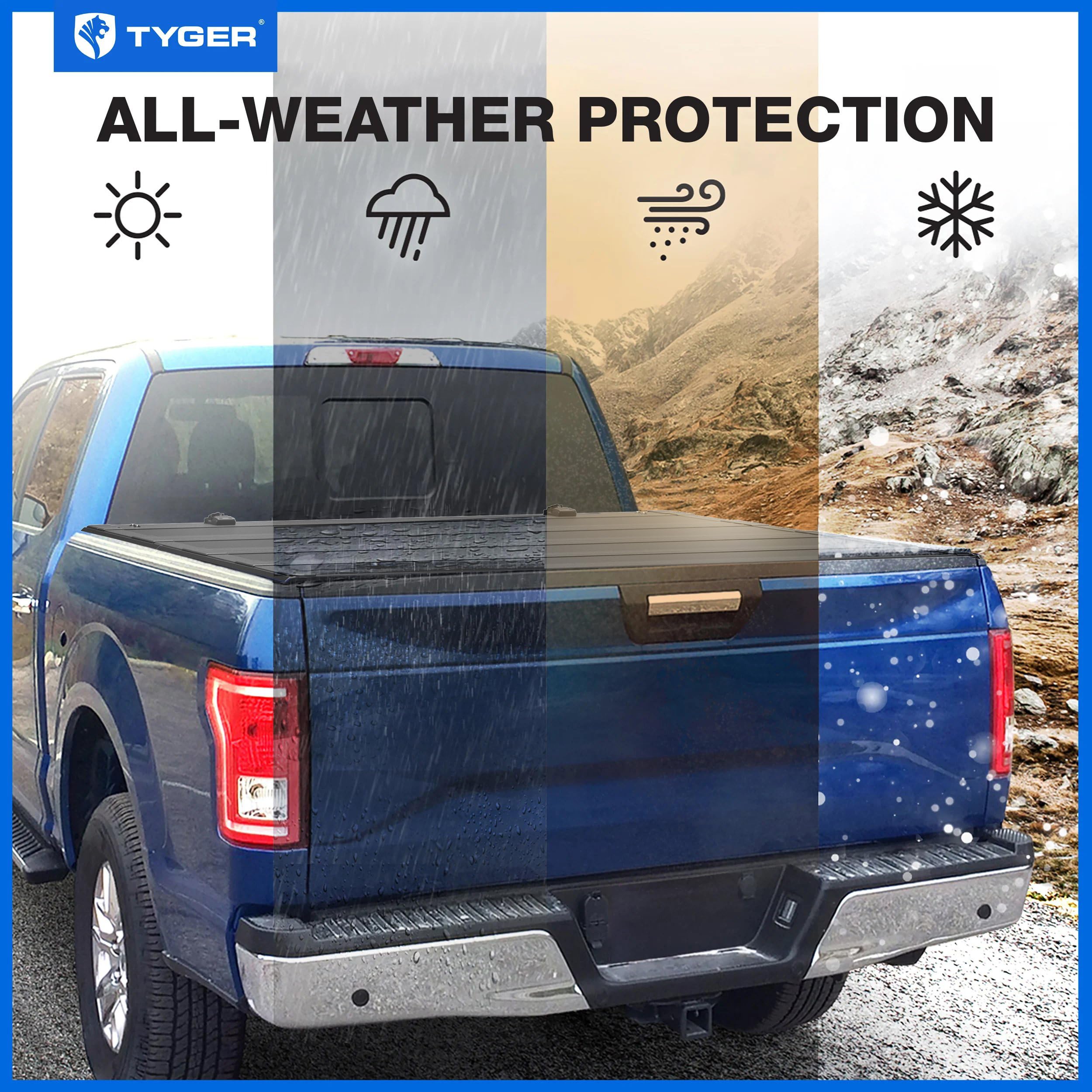 Tyger Auto T4 Low Profile Flip-Up Hard Alloy Truck Bed Tonneau Cover Compatible with 2022-2026 Ford Maverick | 4.5' (54") Bed | TG-BC4F4427