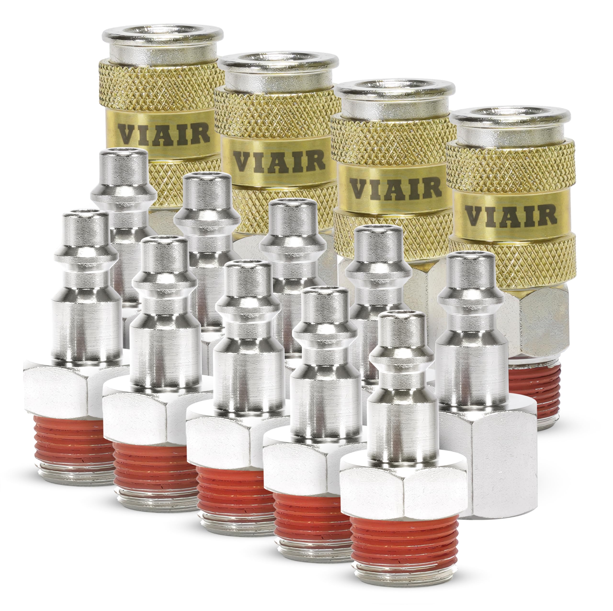 High Flow Couplers 3/8" NPT M (2) & F (2), Quick Connect Studs 3/8" M (5) & F (5), with ViAIr Logo