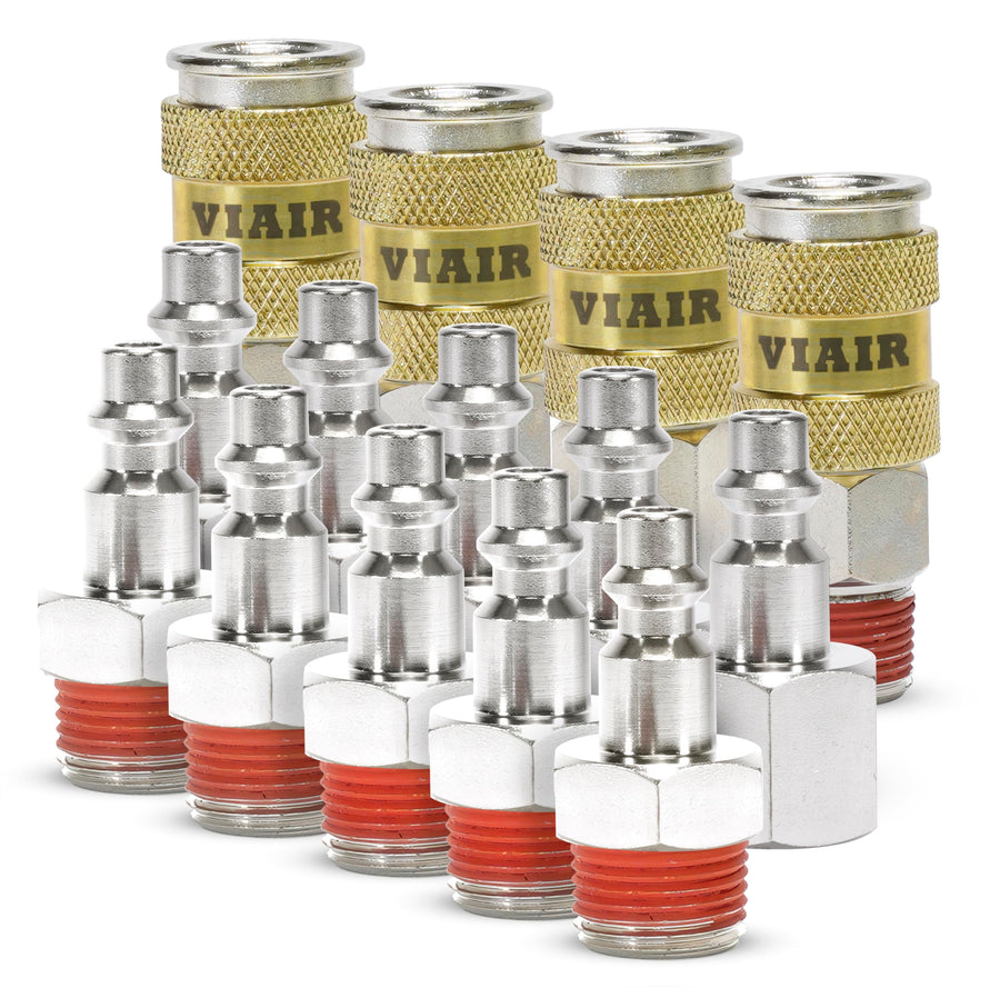 High Flow Couplers 3/8" NPT M (2) & F (2), Quick Connect Studs 3/8" M (5) & F (5), with ViAIr Logo