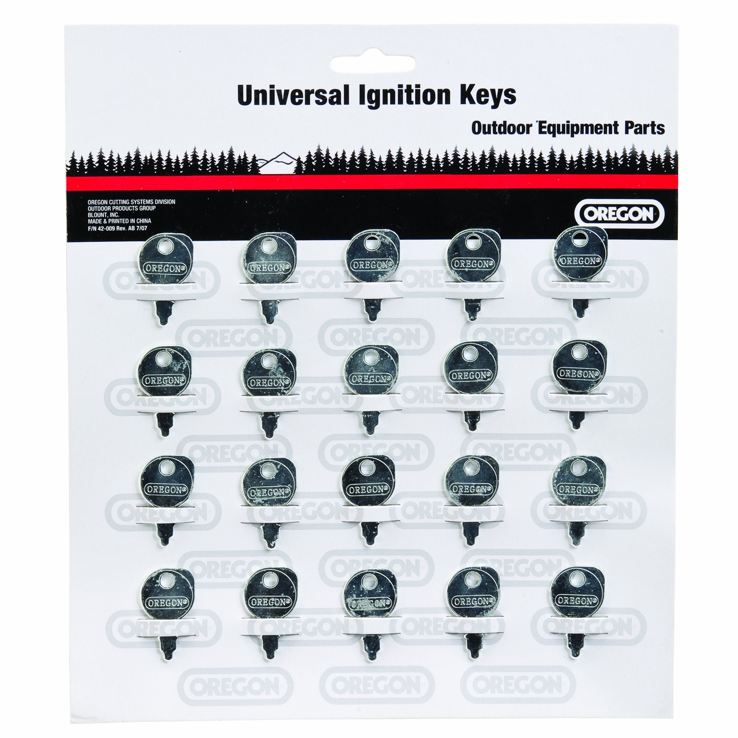42-009 Oregon Ignition Key Display Card Contains 20 of 42-008 Replacement Part