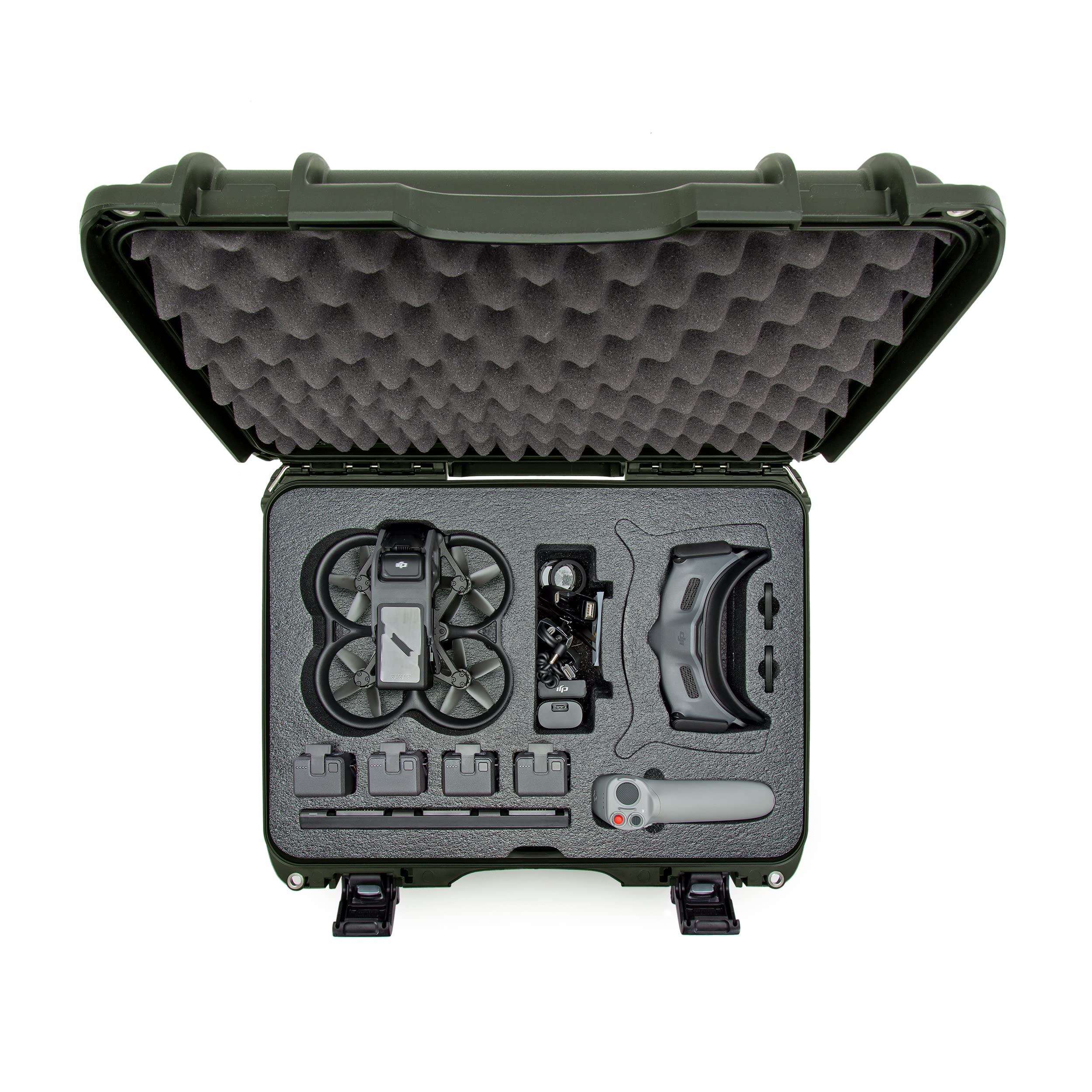 Waterproof Nanuk 925 Hard Case with Foam Insert for DJI Avata FPV Unit, Goggles and Fly More Combo - Olive (925S-080OL-0A0-C0745)