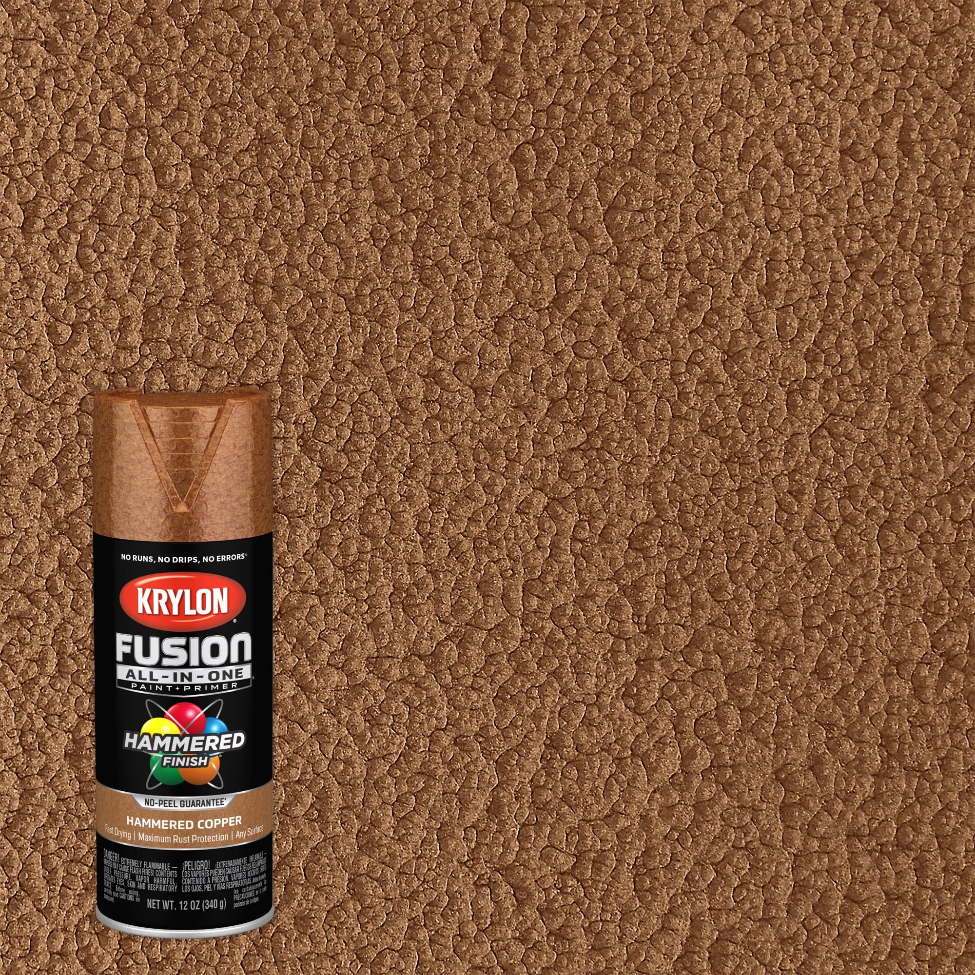 Krylon All-In-One Adhesive Hammered Finish Spray Paint for Indoor/Outdoor Use, 12 oz, Copper