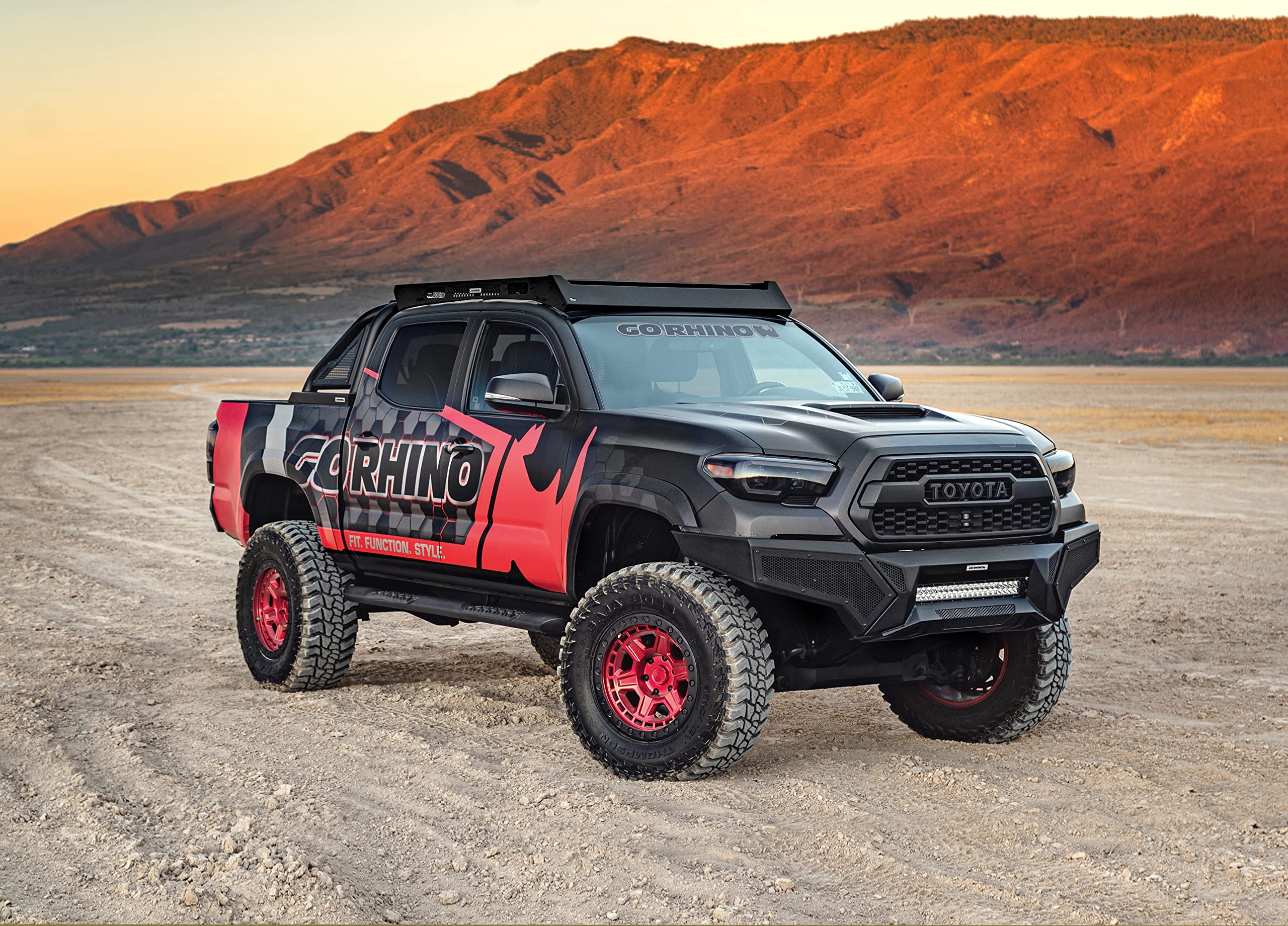 Element Go Rhino Front Bumper w/Power Actuated Hide-Away Light Bar Mount | Mild Steel, Textured Black | 341831T | Fits 2022 - 2024 Toyota Tundra