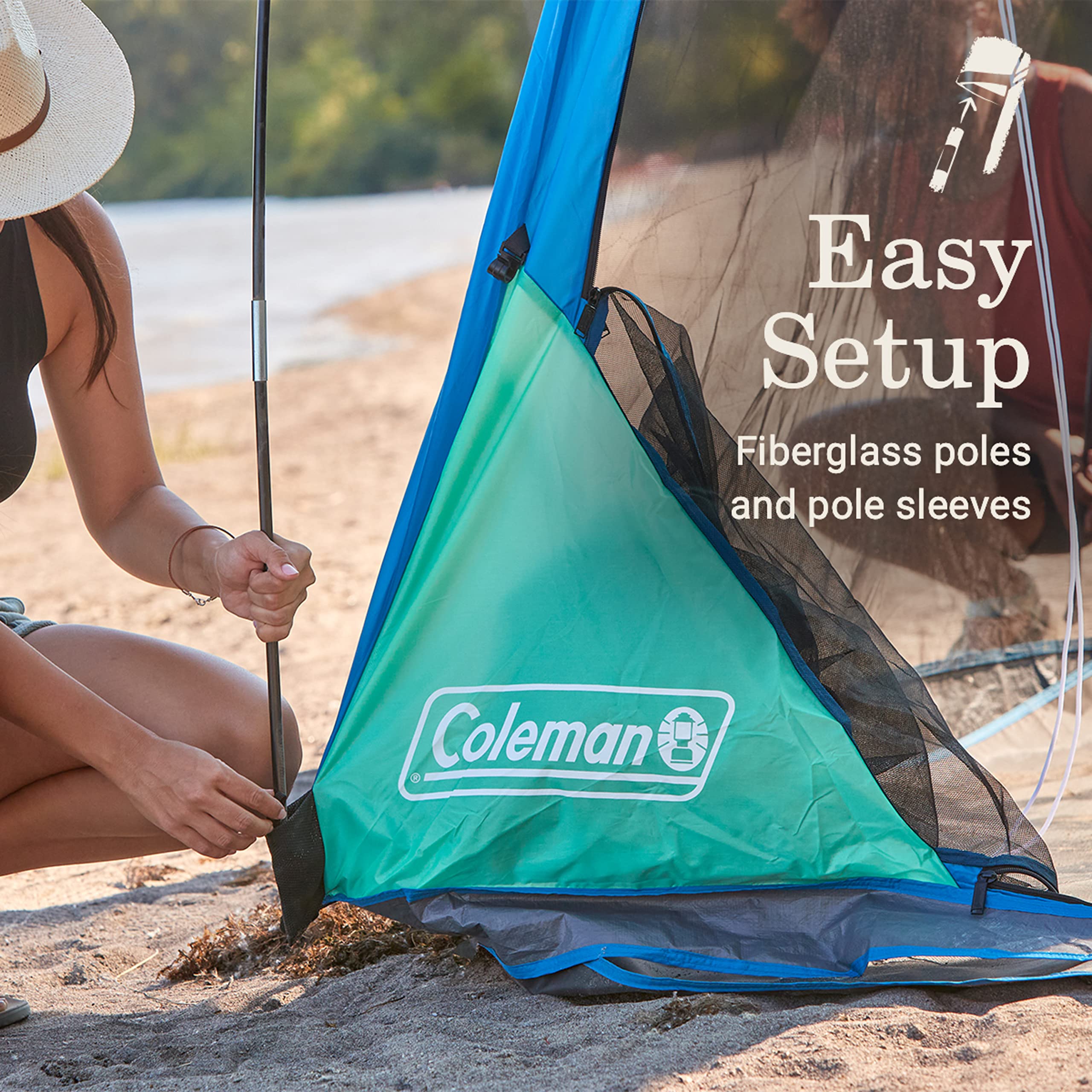 Coleman Screen Dome Skyshade Canopy Tent, 8 x 8 Shade Canopy, UPF 50+ Outdoor Canopy Tent for Camping, Tailgating, and Beach Shade, Medium Blue