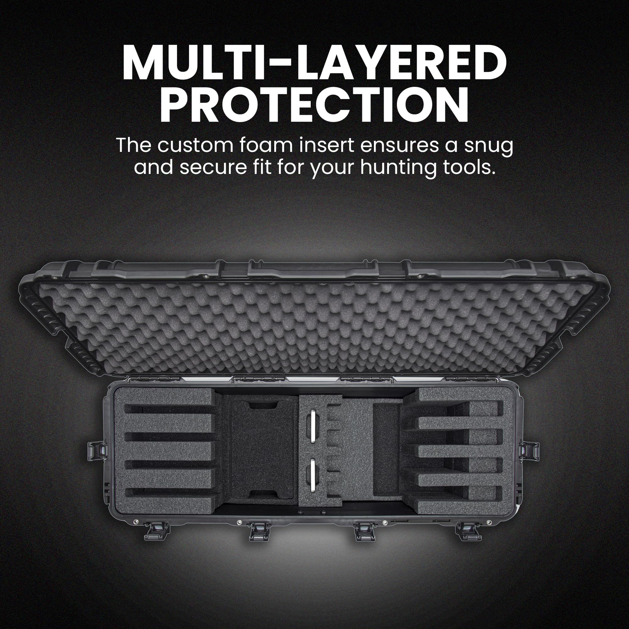 NANUK 988 Hard Case with Wheels 45” & Customizable Foam Insert, IP67 Waterproof & Crushproof, Rugged Construction for Ultimate Protection, Made in Canada – Black (44.9” x 16.3” x 13.6”) (4 UP Black)