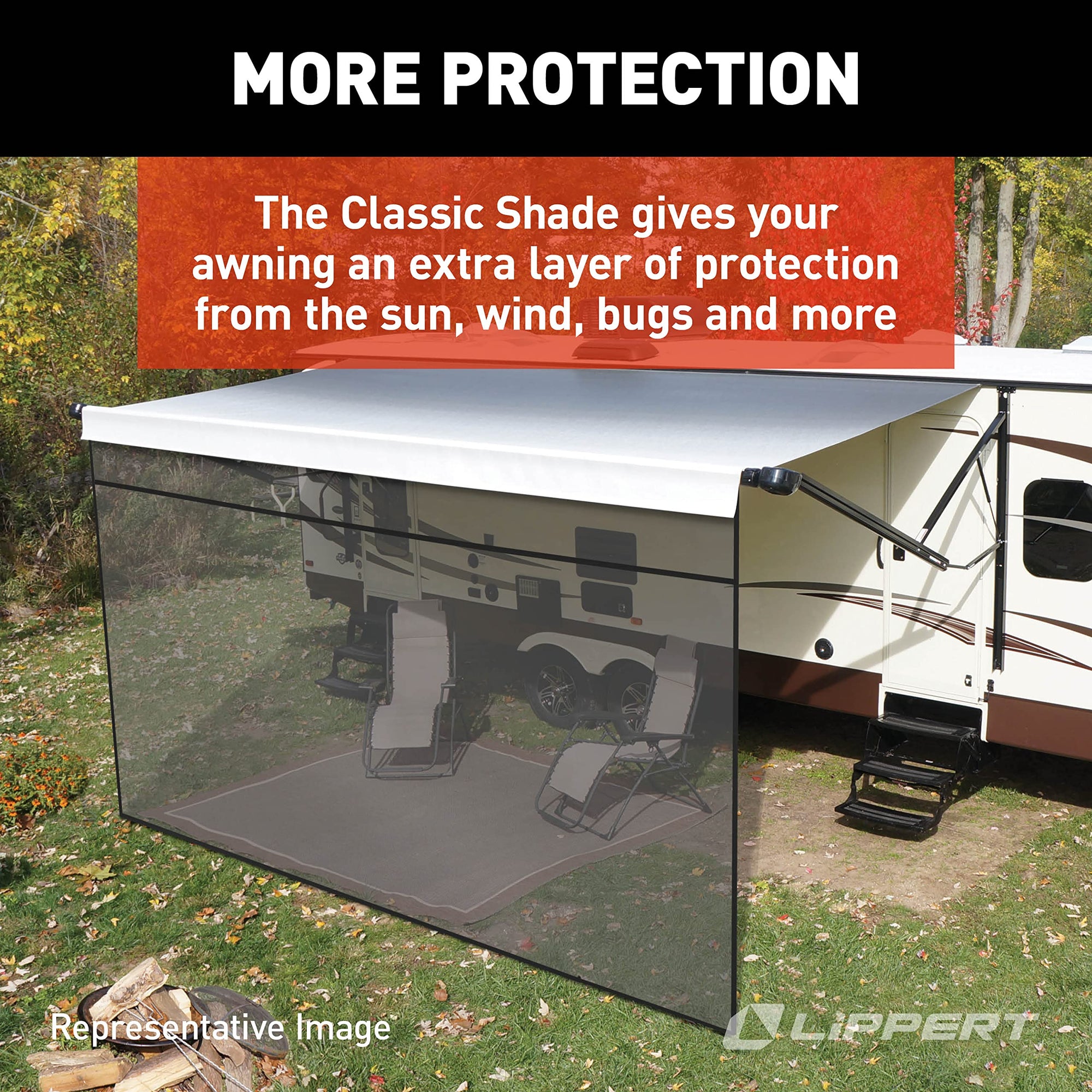 Super Shade Solera Front Panel for 5th Wheel, Travel Trailer and Motorhome RV Awnings, 10' x 10'