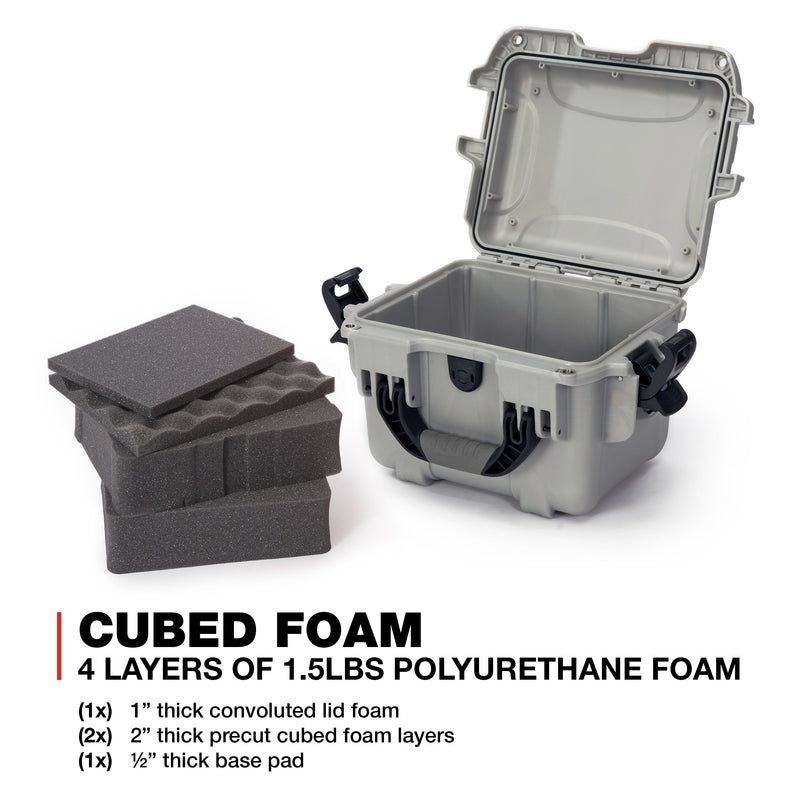 Silver Nanuk 908 Waterproof Hard Case with Foam Insert