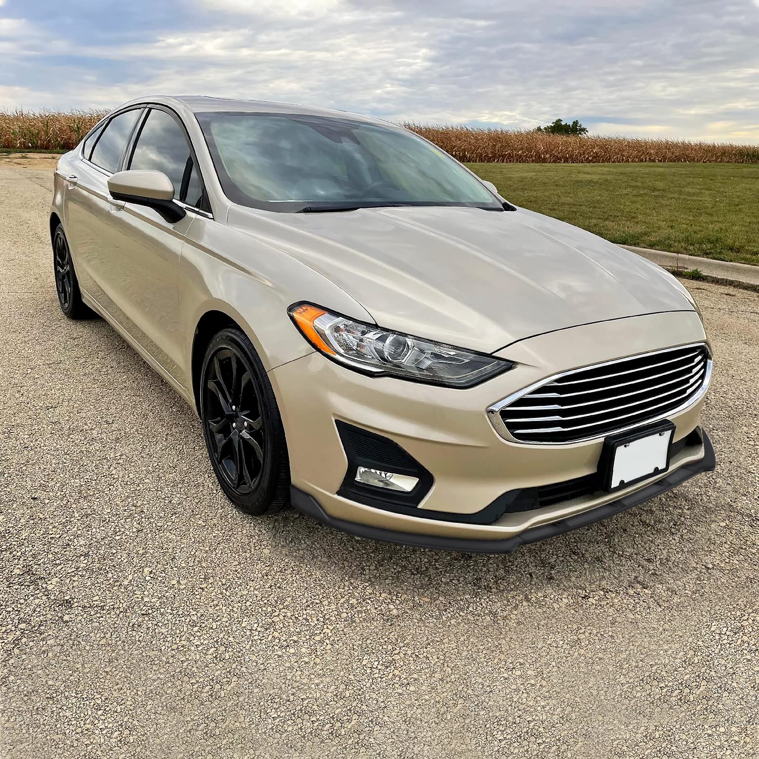 Matte Black Spec-D Tuning Front Bumper Lip Compatible with 2019-2020 Ford Fusion