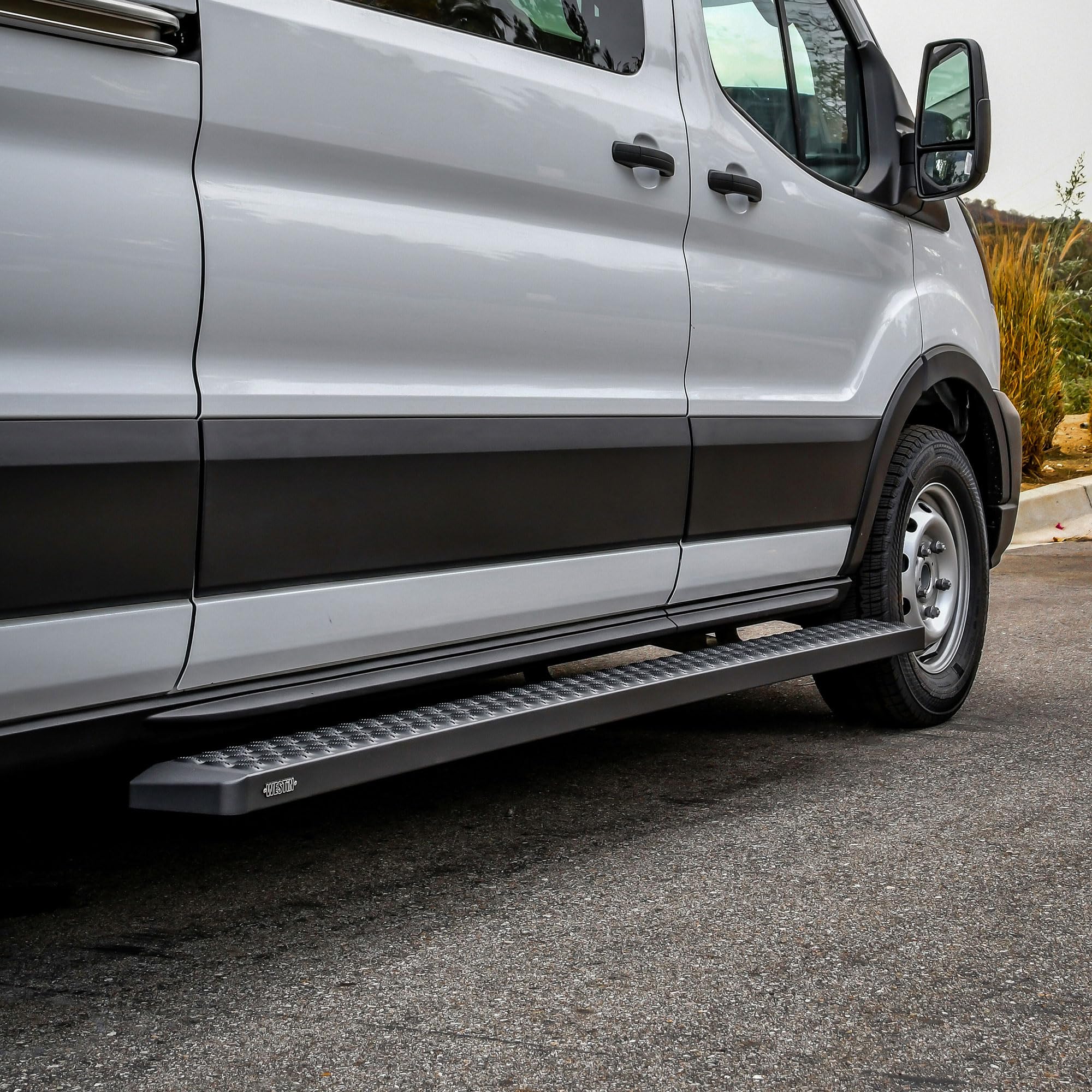 Westin Grate Steps 27-80005 Running Boards fits 2015-2025 Transit Van 150 250 350 (46" Driver Side & 97" Passenger Side) Textured Black Pair
