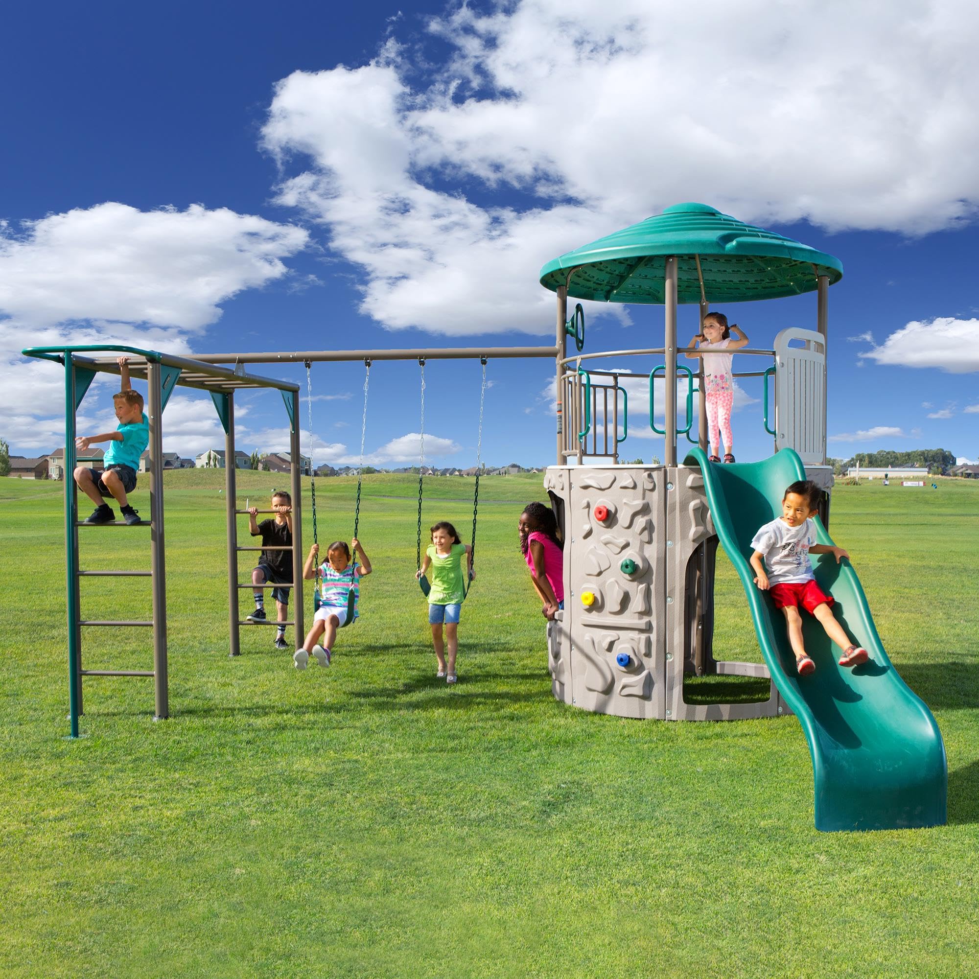 Adventure Tower Lifetime Deluxe Swing Set Playset
