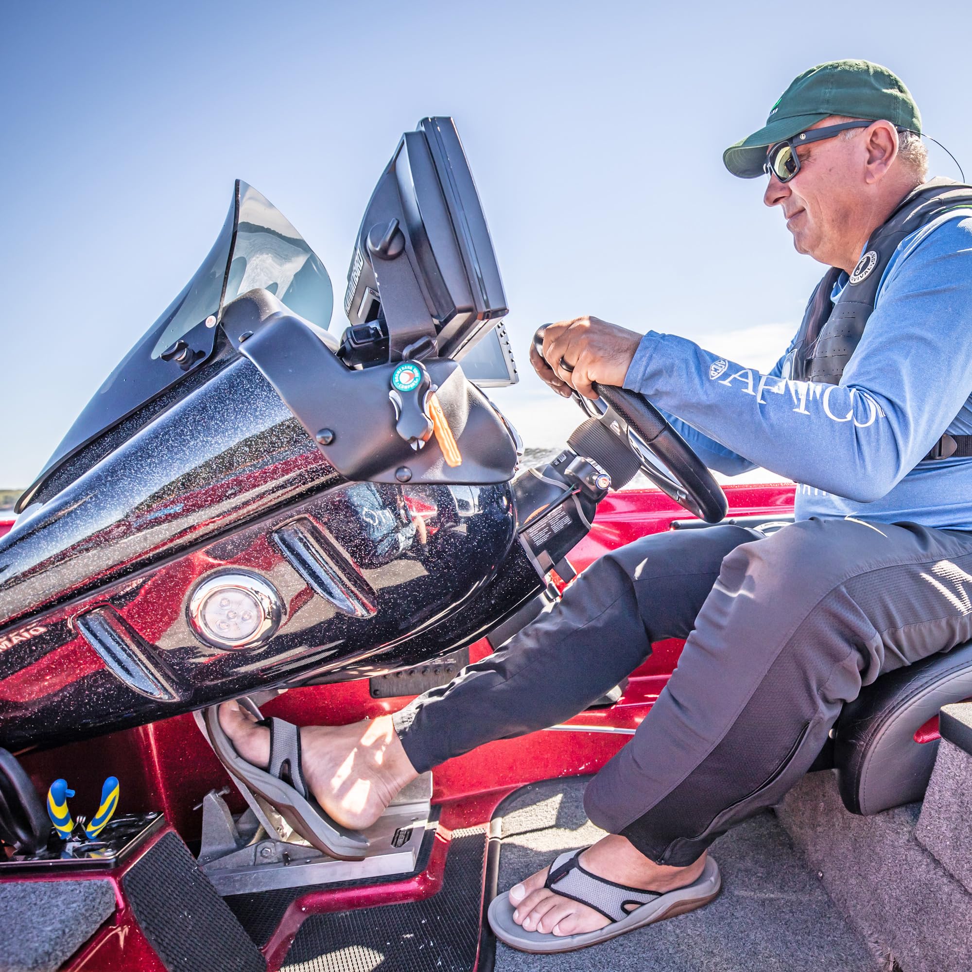 T-H Marine Original HOT Foot™ Boat Throttle - Cast Aluminum Pedal Throttle for Outboard and Inboard Motors - Safe Hands-Free Control - Stainless Steel Hardware – Toe Clip & Patented Idle Stop
