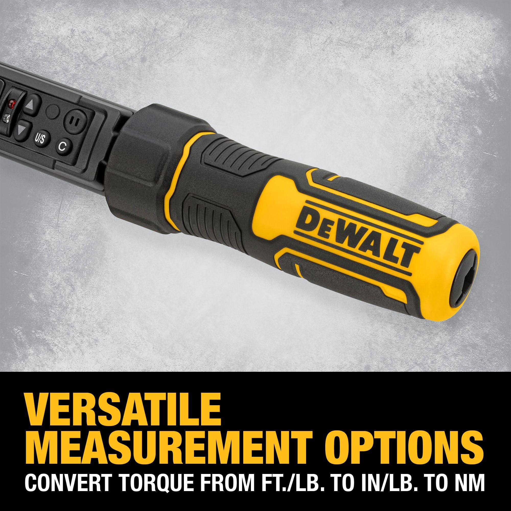 Digital Torque Wrench DEWALT, 1/2 inch Drive, 50-250 FT-LB, with Storage Case (DWMT17060)