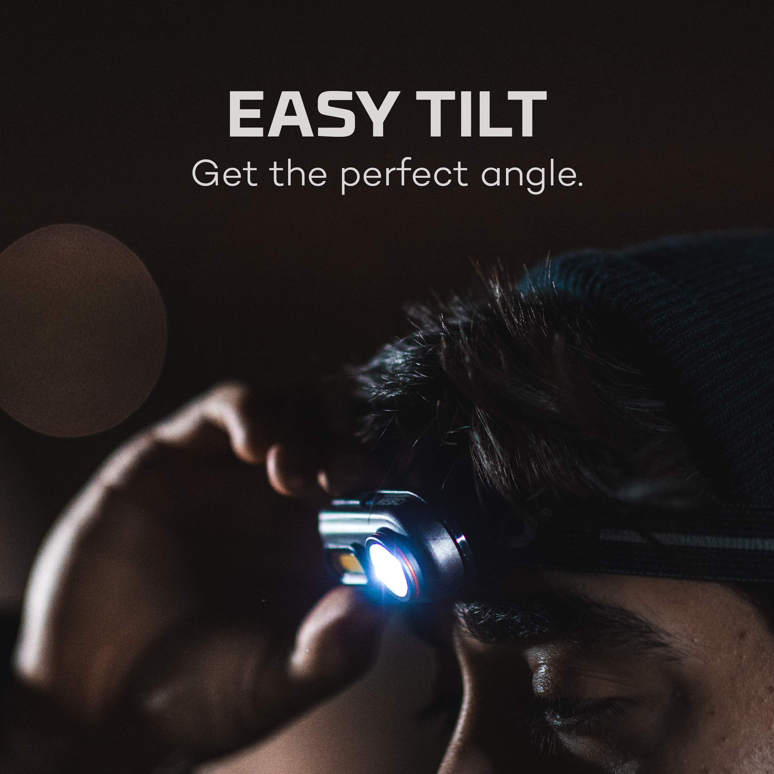 400 Lumen NEBO Einstein Powerful Headlamp with Rechargeable Battery | Compact Low-Profile Headlamp with 5 Light Modes