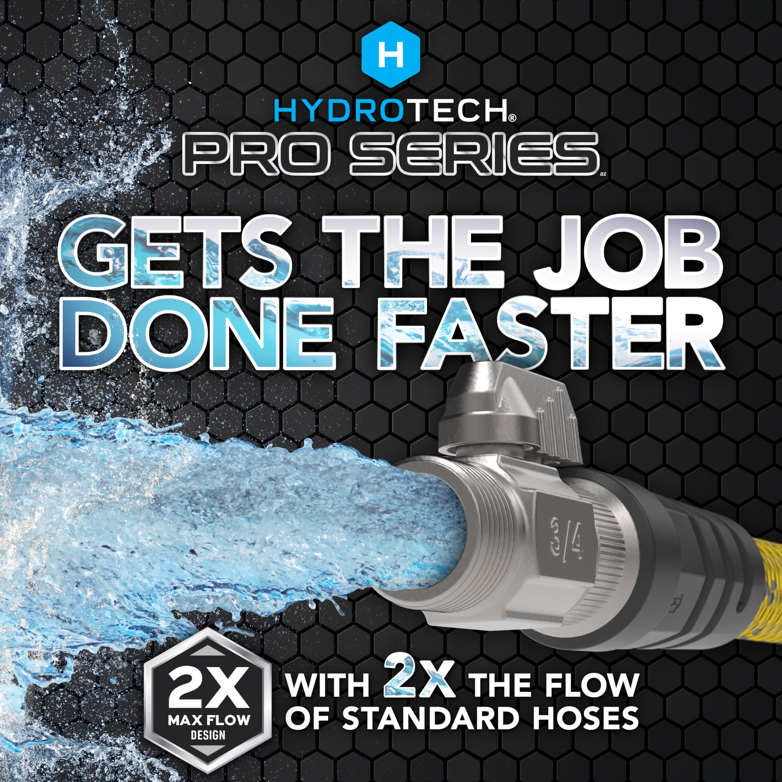 100 ft HydroTech Expandable Garden Hose - Pro Series, 2x Max Flow, 3/4" No-Kink Flexibility, Lightweight Hose for Lawn, Garden, Car Washing, Deck and Patio Cleaning