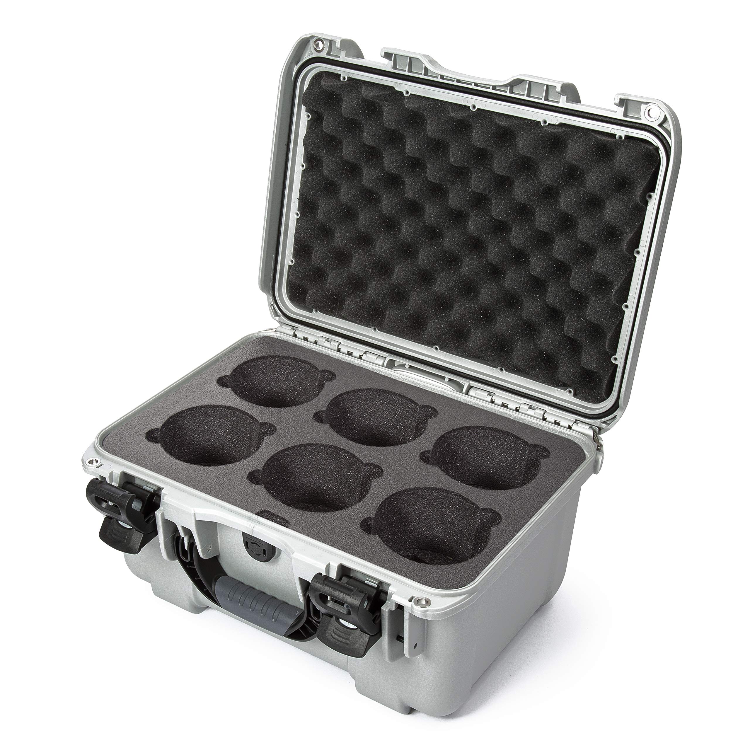 Waterproof Nanuk 918 Hard Case with Custom Foam Insert for 6 Lenses - Silver