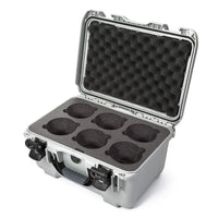 Waterproof Nanuk 918 Hard Case with Custom Foam Insert for 6 Lenses - Silver