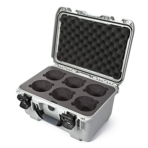 Waterproof Nanuk 918 Hard Case with Custom Foam Insert for 6 Lenses - Silver