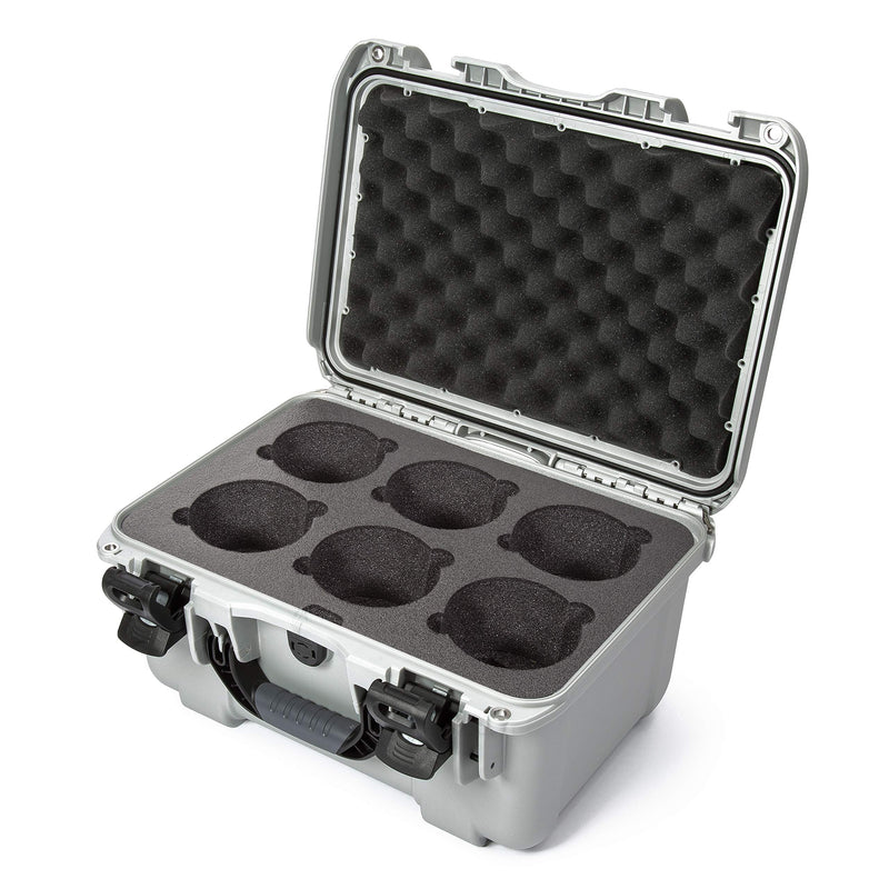 Waterproof Nanuk 918 Hard Case with Custom Foam Insert for 6 Lenses - Silver