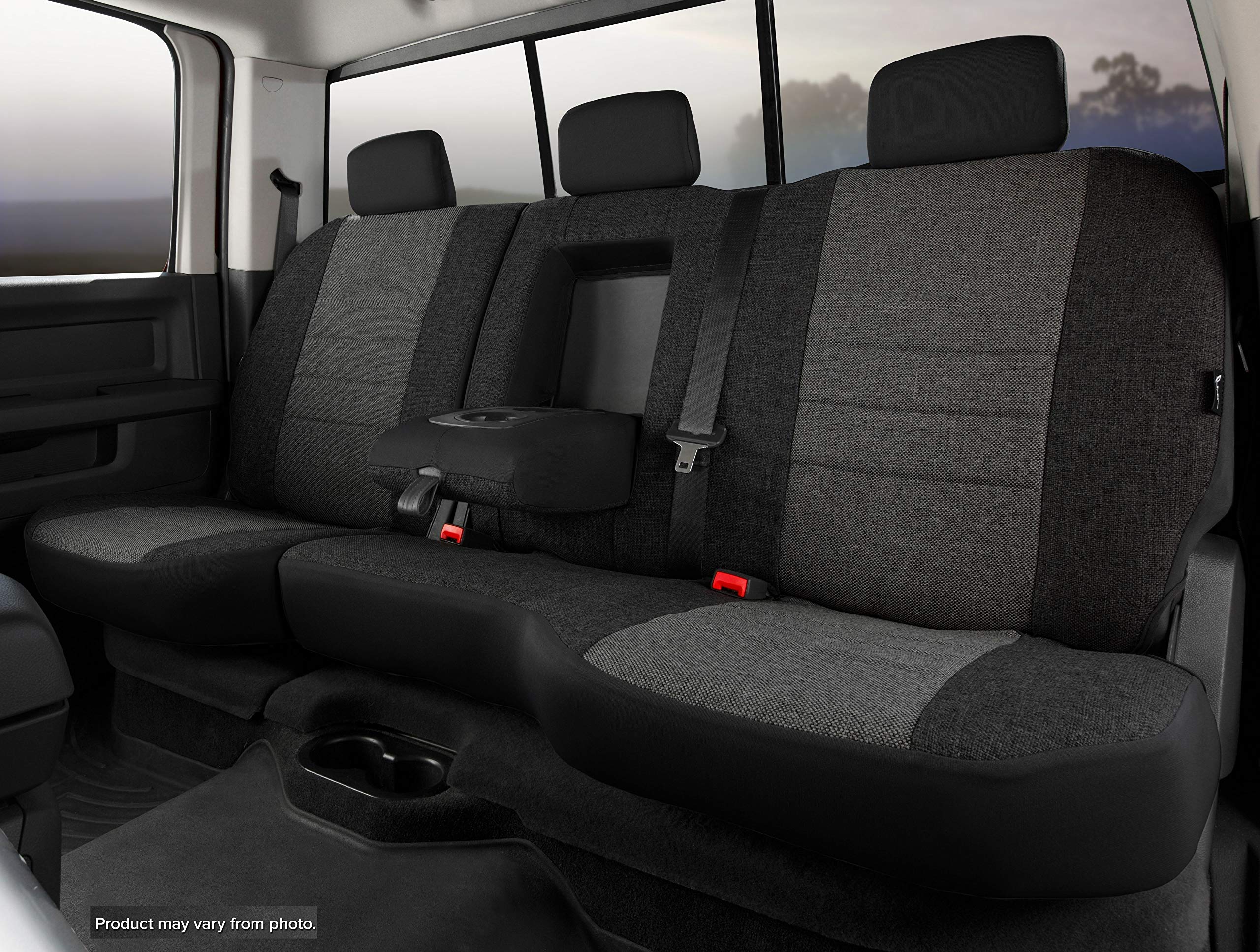 CHARC FIA OE38-18 Custom Fit Front Seat Cover Split Seat 60/40 - Tweed, (Charcoal)
