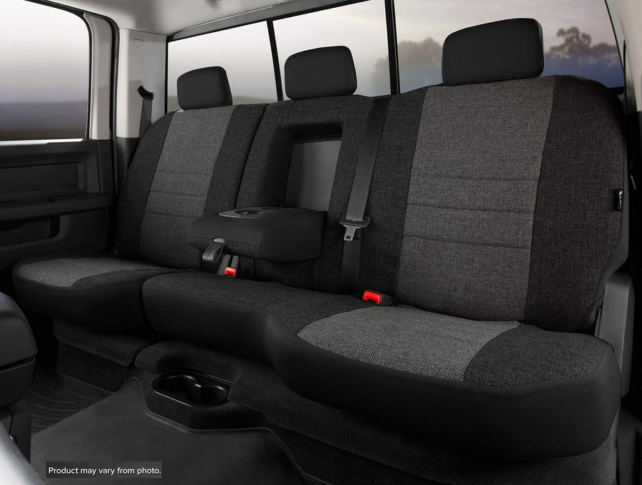 Fia Charc OE32-39 Custom Fit Rear Seat Cover, Split Seat 60/40- Tweed (Charcoal)