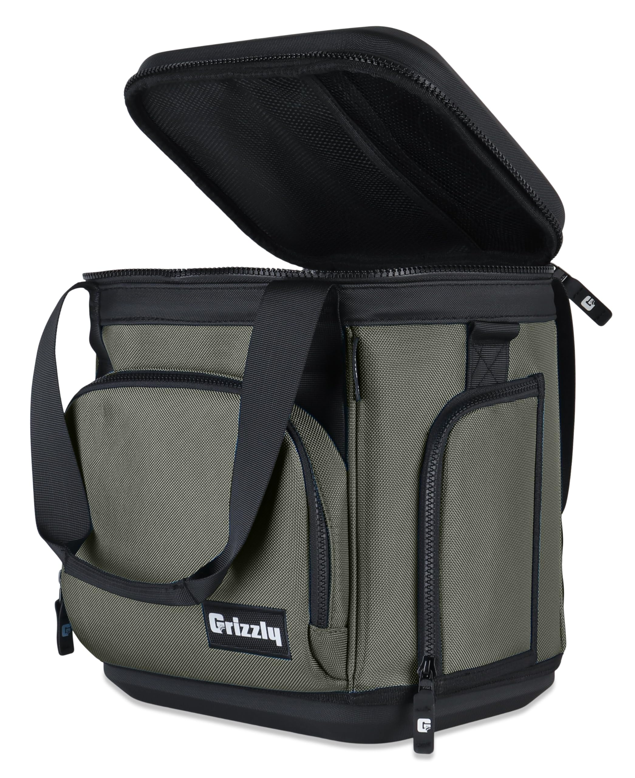 12 qt Grizzly Drifter Lunchbox |12 Flip-Top Soft Top Cooler Bag | Ice Chest for Beach Boat Camping Car Fishing Golf Hiking Hunting | Lightweight Portable Insulated Waterproof | Lunar Green