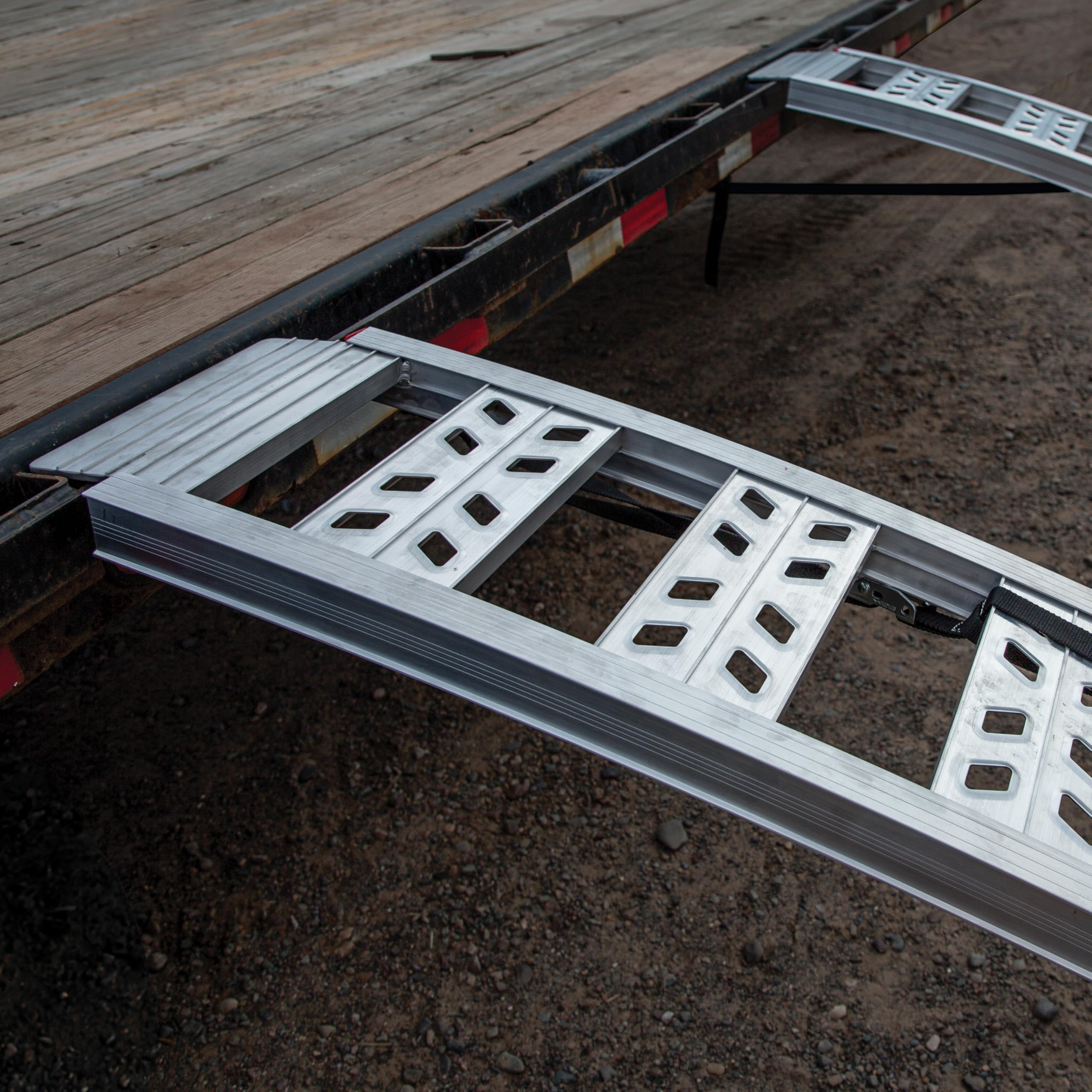 90” Yutrax® Heavy-Duty Arched Ramps, High-Strength Extruded Aluminum, 3000 lb. Load Capacity, Arched Design, ATV/UTV/Golf Cart/Riding Lawn Mower Loading, Pair, YR501